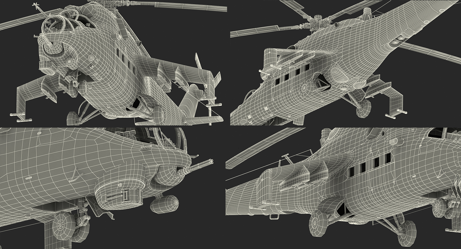 3D Russian Helicopter Mil Mi 24 model