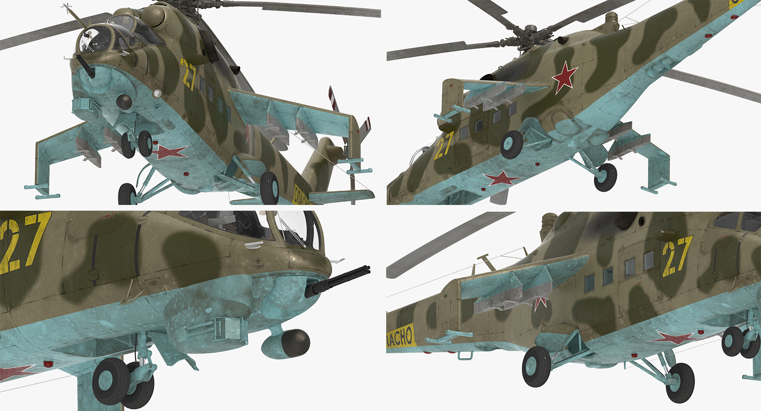 3D Russian Helicopter Mil Mi 24 model