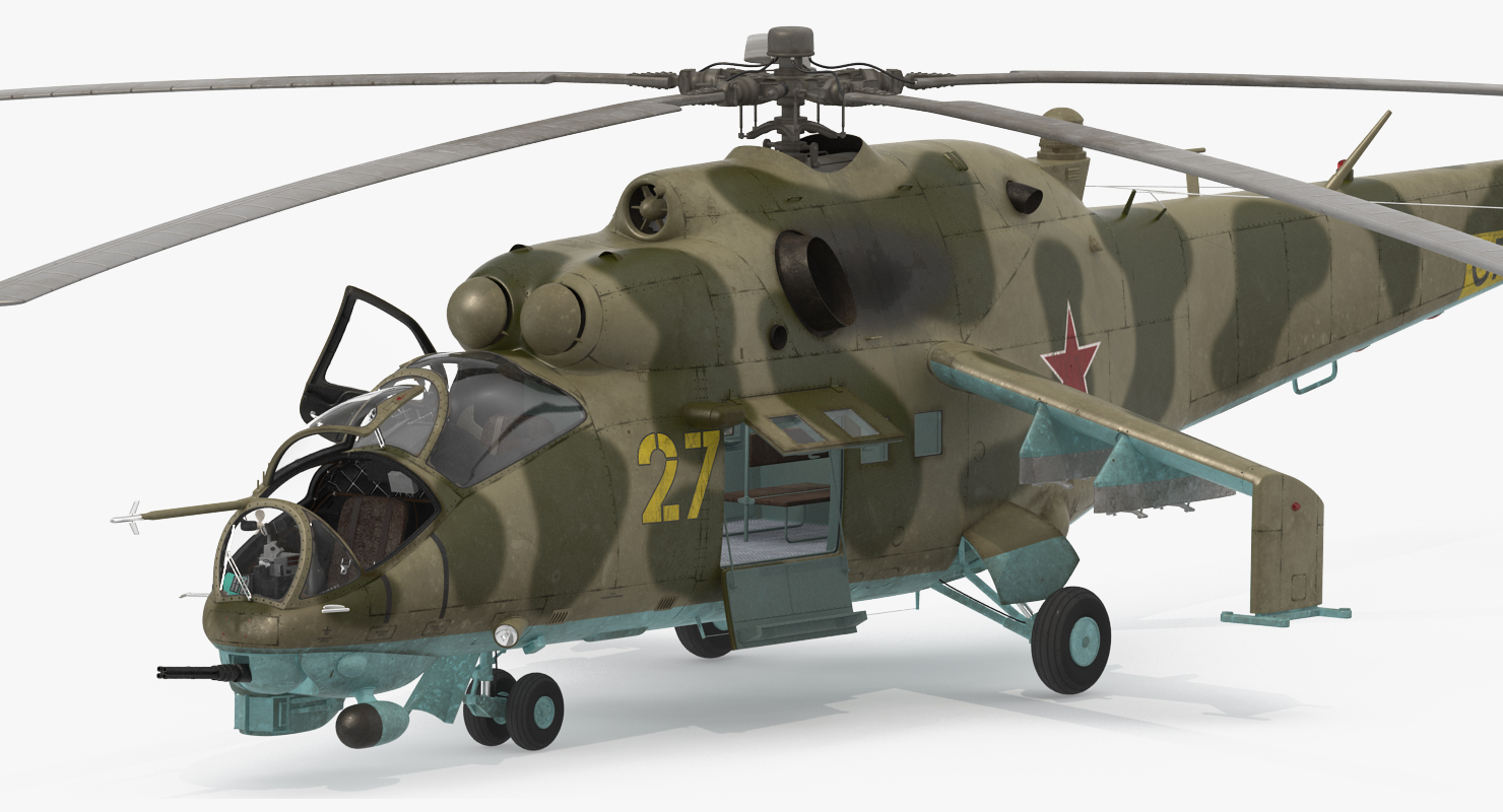 3D Russian Helicopter Mil Mi 24 model