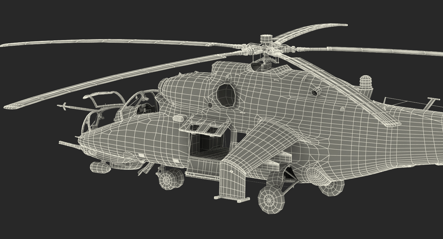 3D Russian Helicopter Mil Mi 24 model