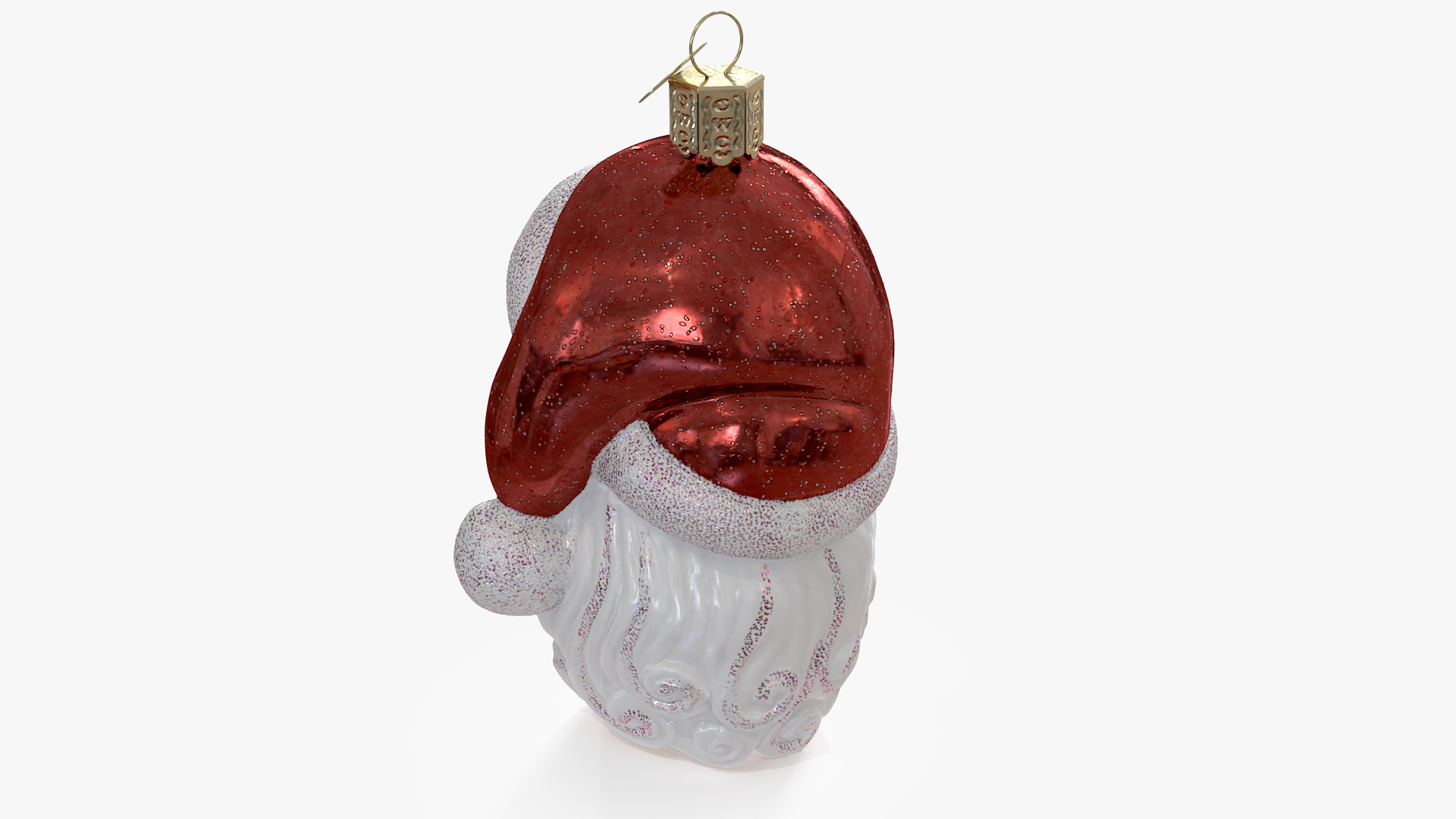 Santa With Face Mask Ornament 3D model