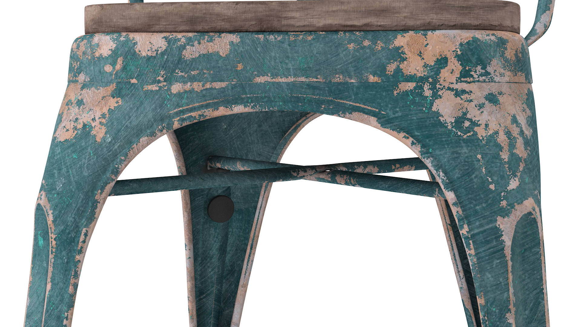 3D Old Stackable Chair Wooden Seat
