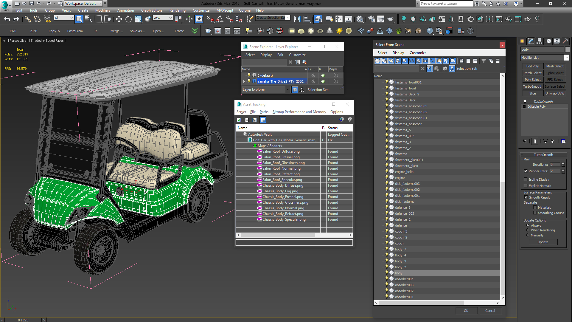 3D Golf Car with Gas Motor Generic