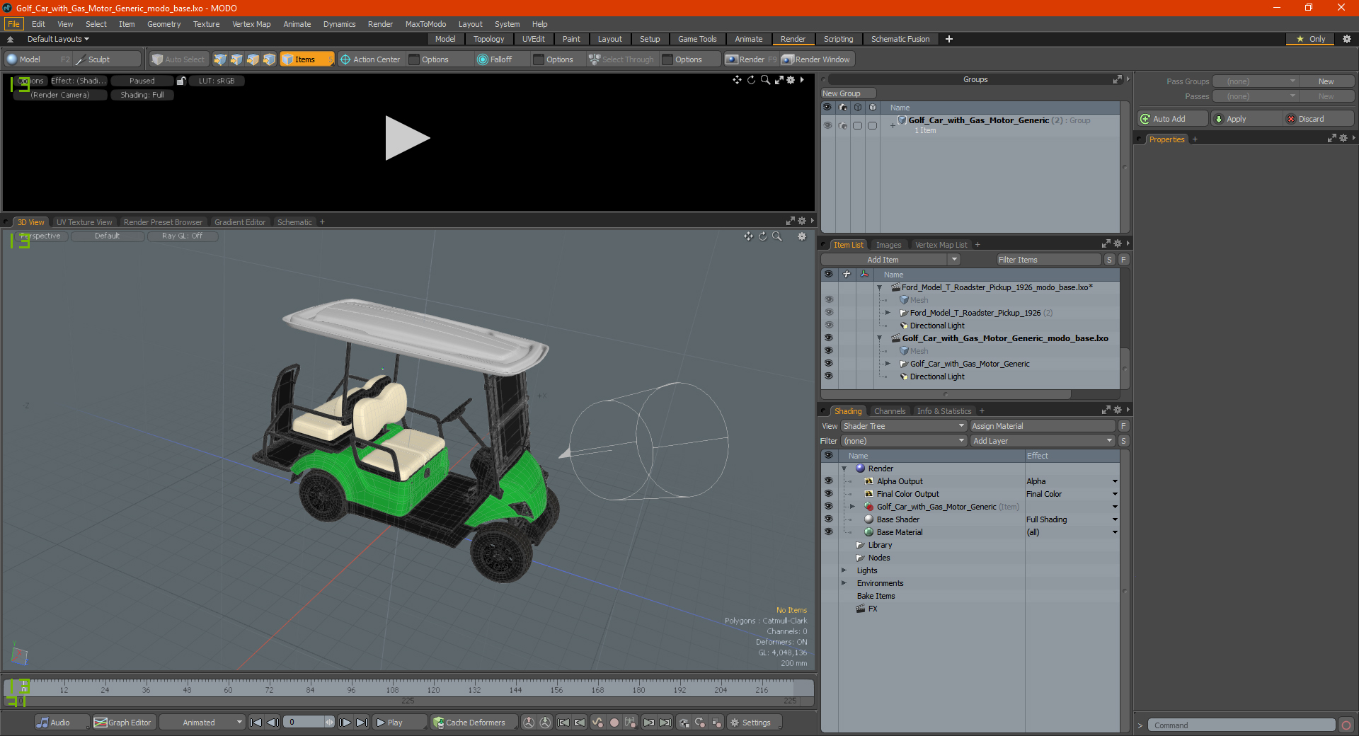 3D Golf Car with Gas Motor Generic