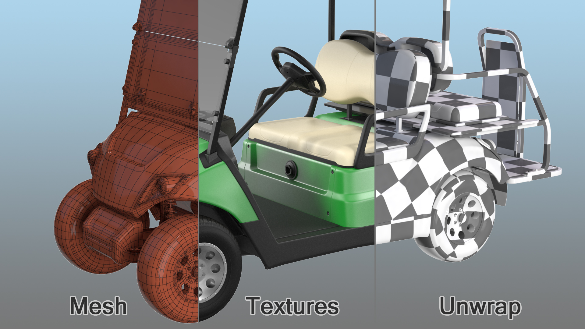 3D Golf Car with Gas Motor Generic