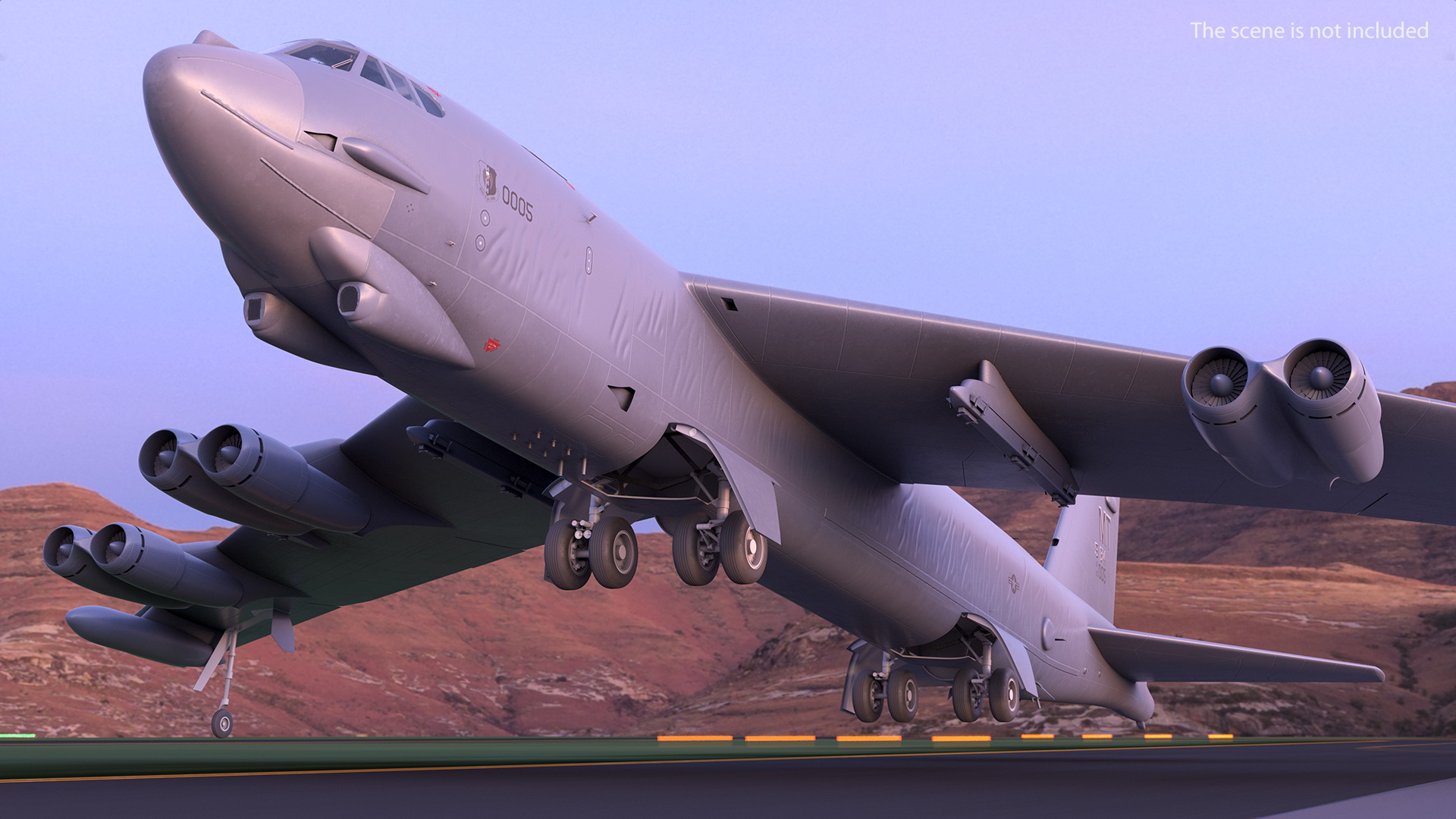 Boeing B52 Stratofortress Strategic Bomber Rigged 3D model