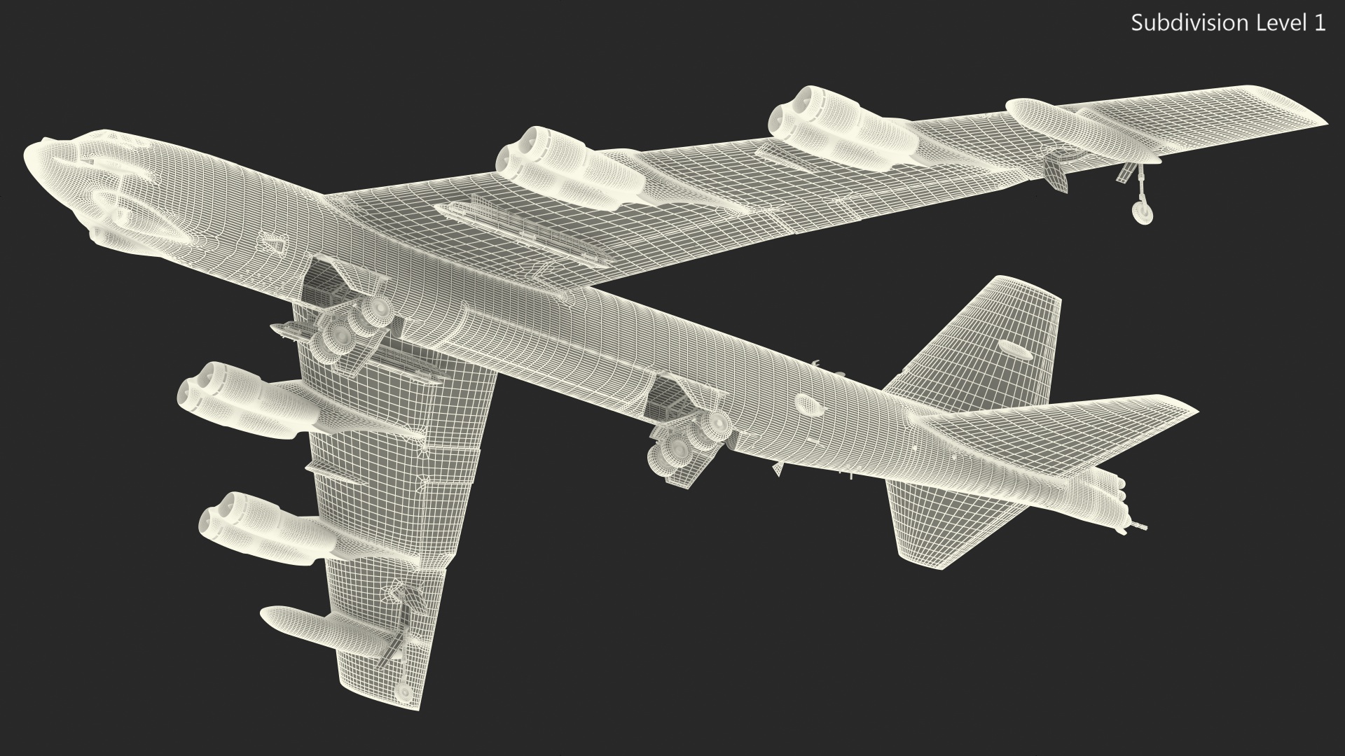 Boeing B52 Stratofortress Strategic Bomber Rigged 3D model