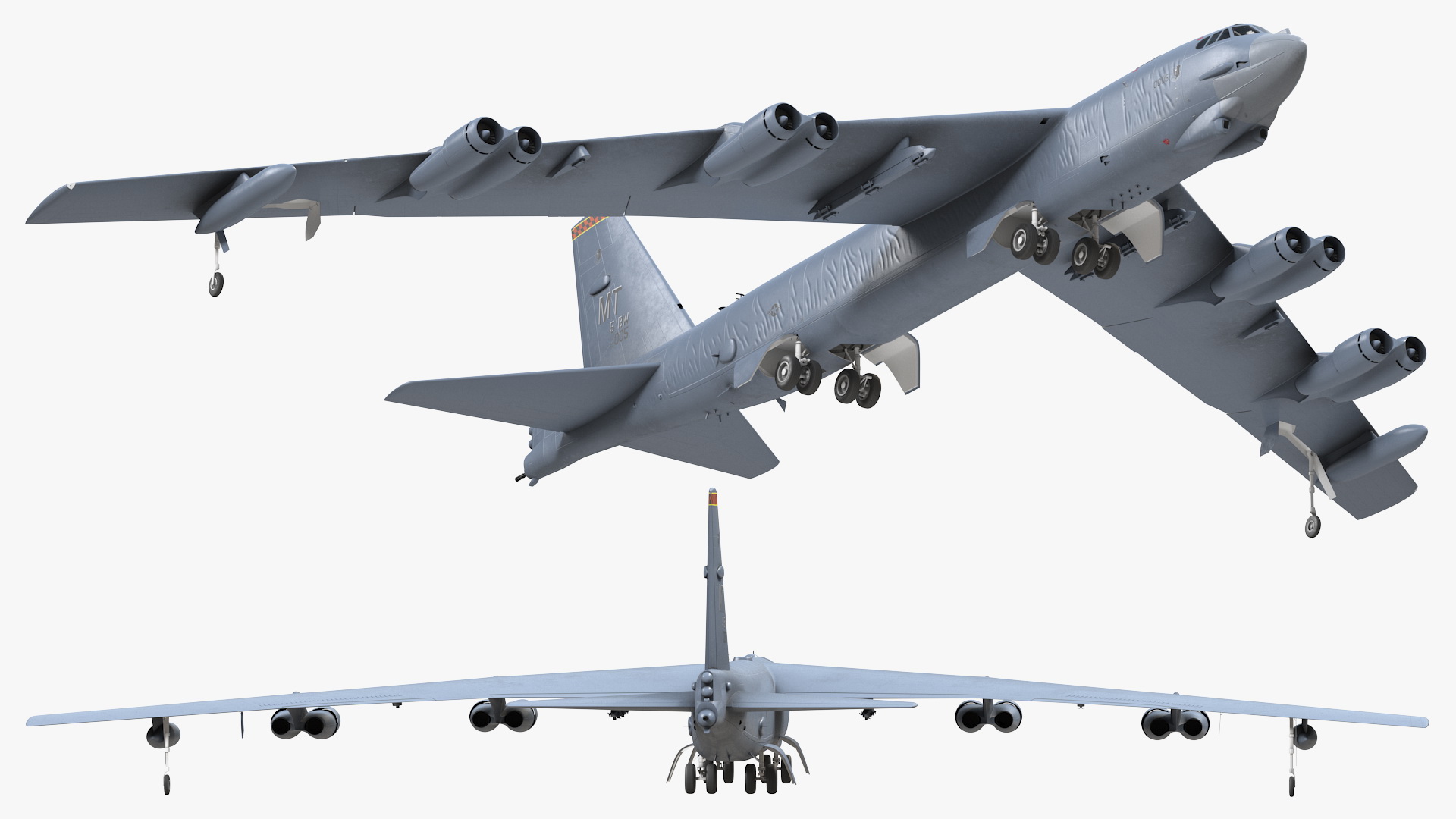 Boeing B52 Stratofortress Strategic Bomber Rigged 3D model