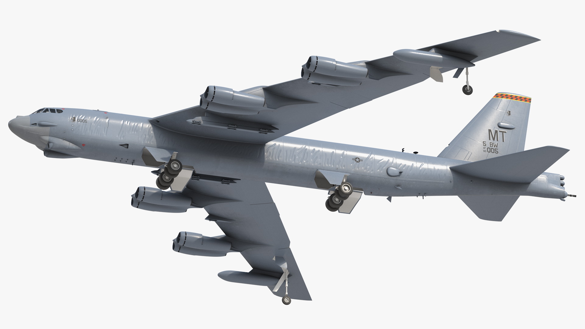 Boeing B52 Stratofortress Strategic Bomber Rigged 3D model
