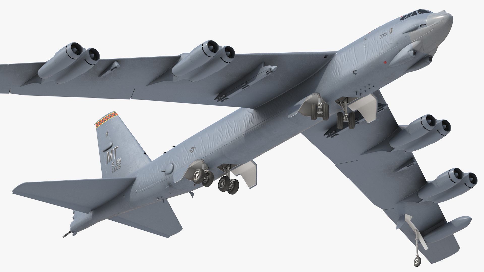Boeing B52 Stratofortress Strategic Bomber Rigged 3D model