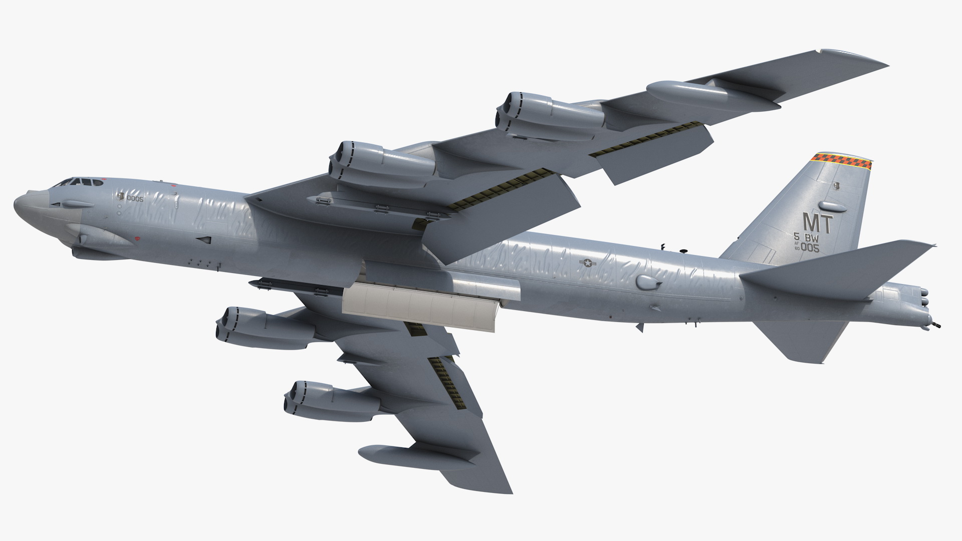 Boeing B52 Stratofortress Strategic Bomber Rigged 3D model
