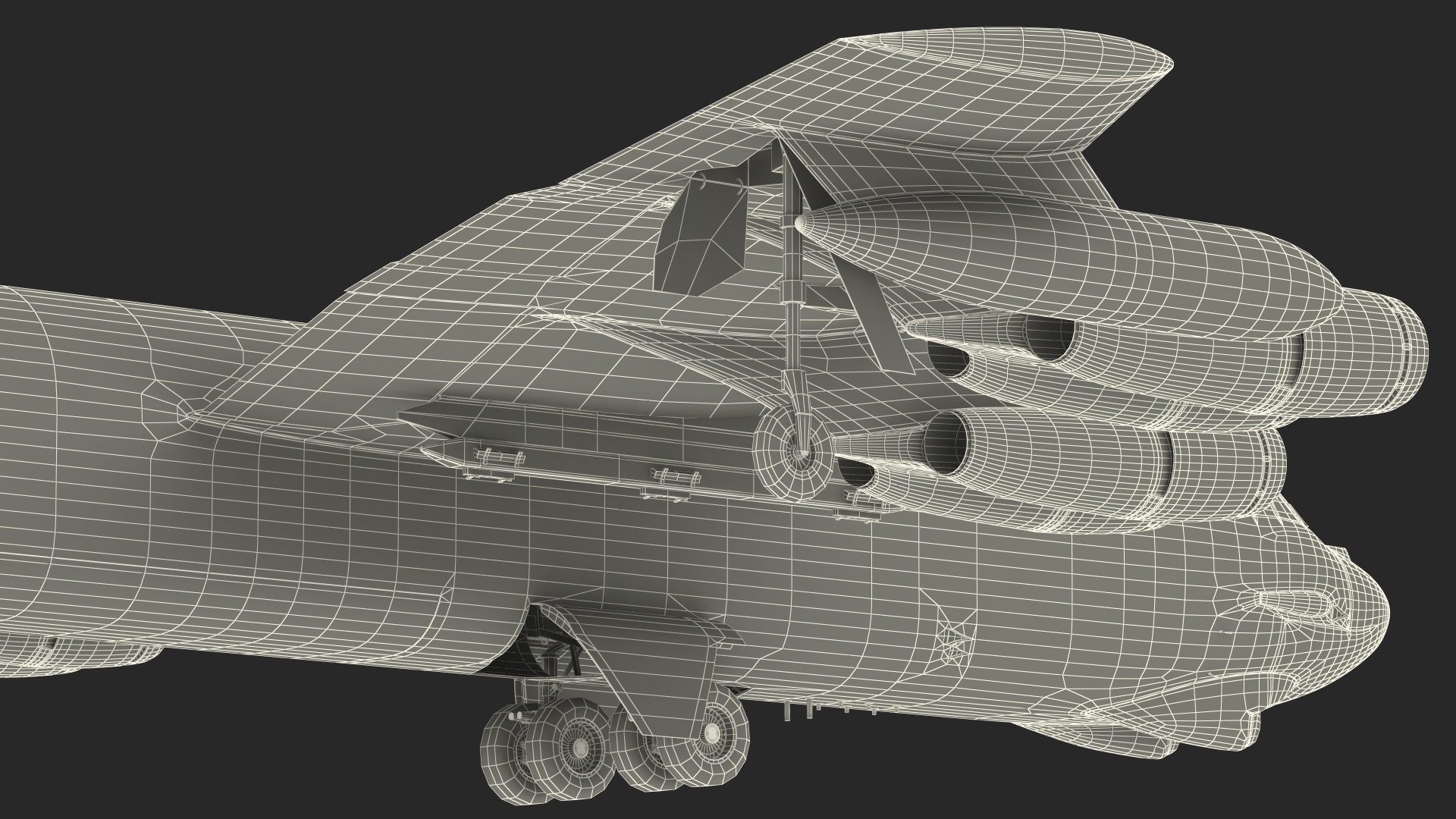 Boeing B52 Stratofortress Strategic Bomber Rigged 3D model