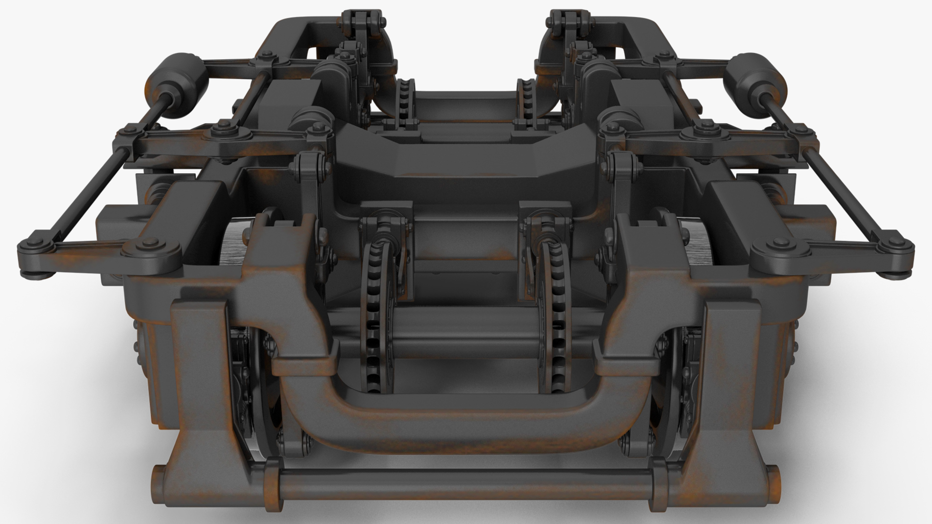 3D Rusty Rail Train Wheels model