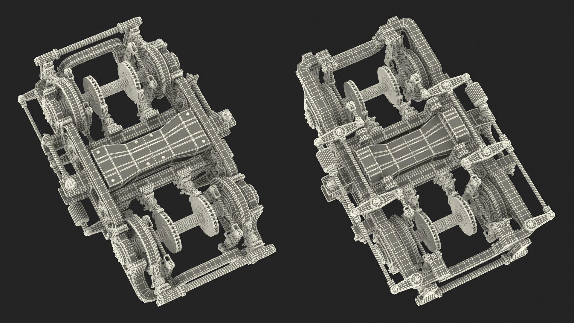 3D Rusty Rail Train Wheels model