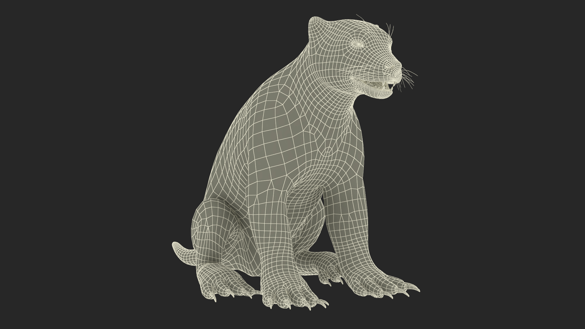 3D Wolverine Dark Color Sitting Pose model
