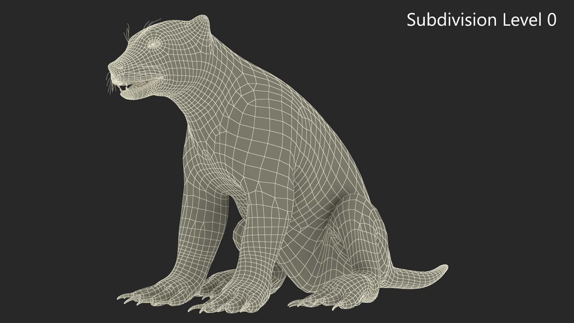 3D Wolverine Dark Color Sitting Pose model