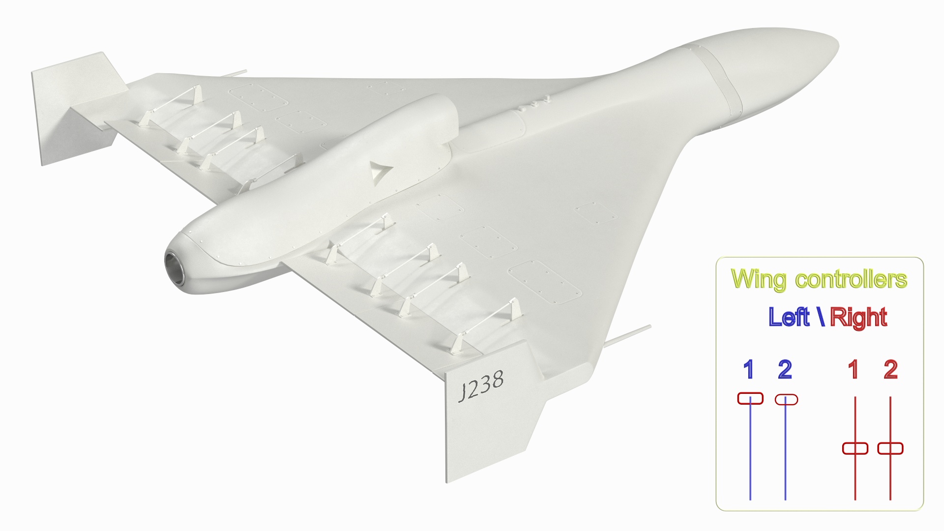 3D Kamikaze Drone Shahed 238 White Rigged model
