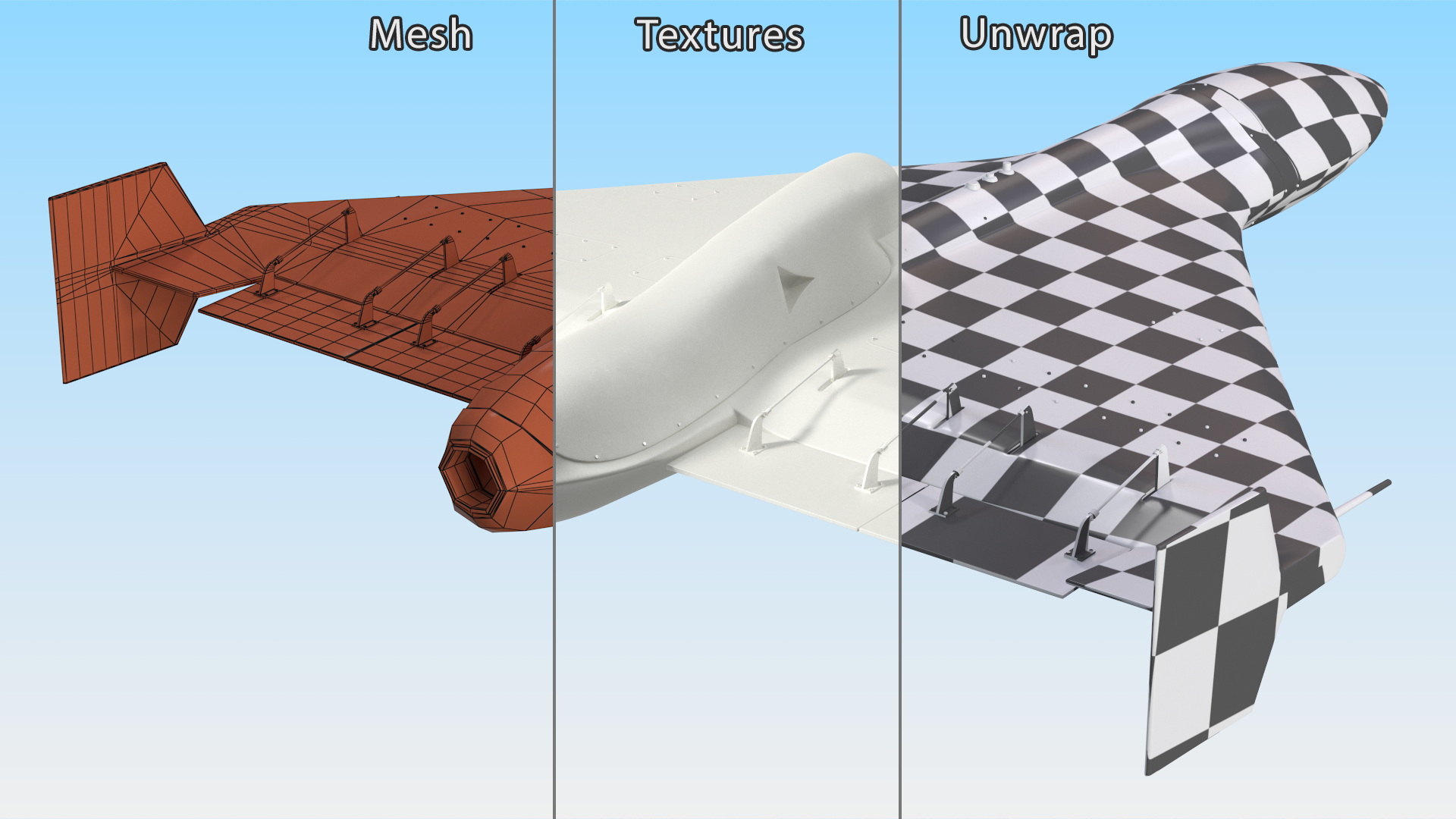 3D Kamikaze Drone Shahed 238 White Rigged model