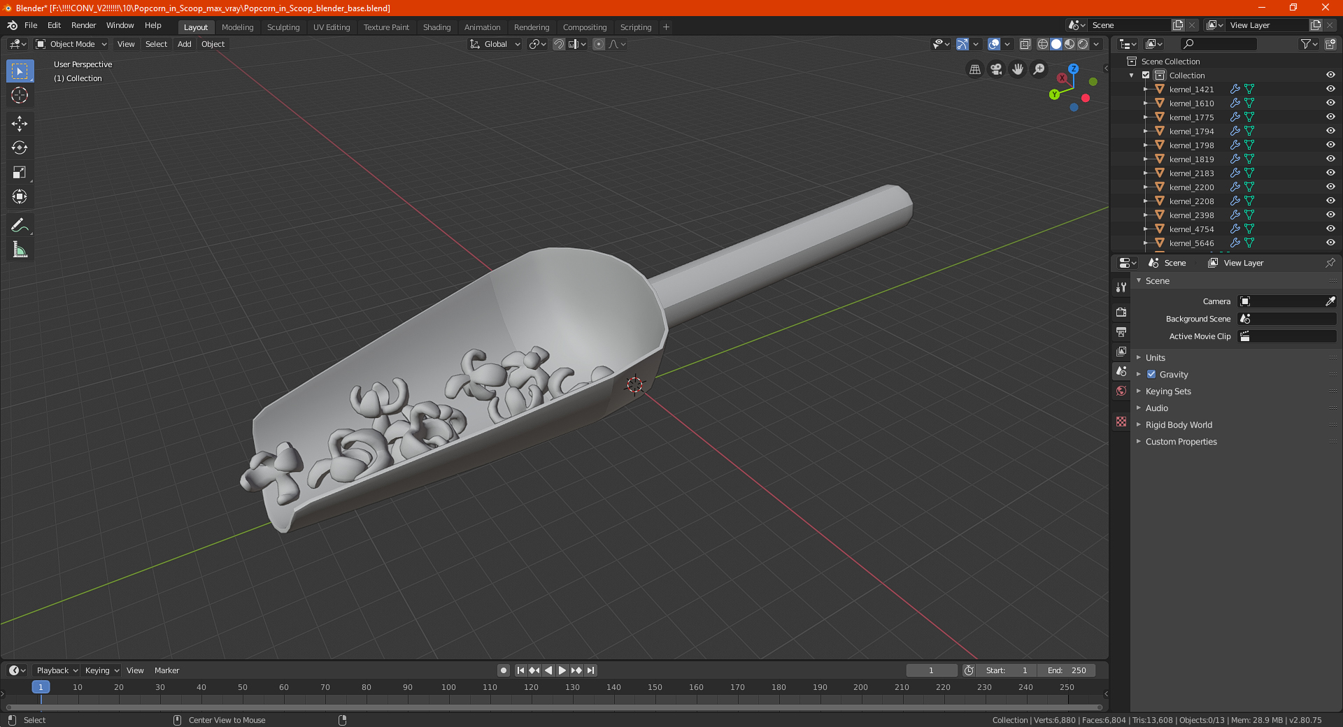 3D Popcorn in Scoop