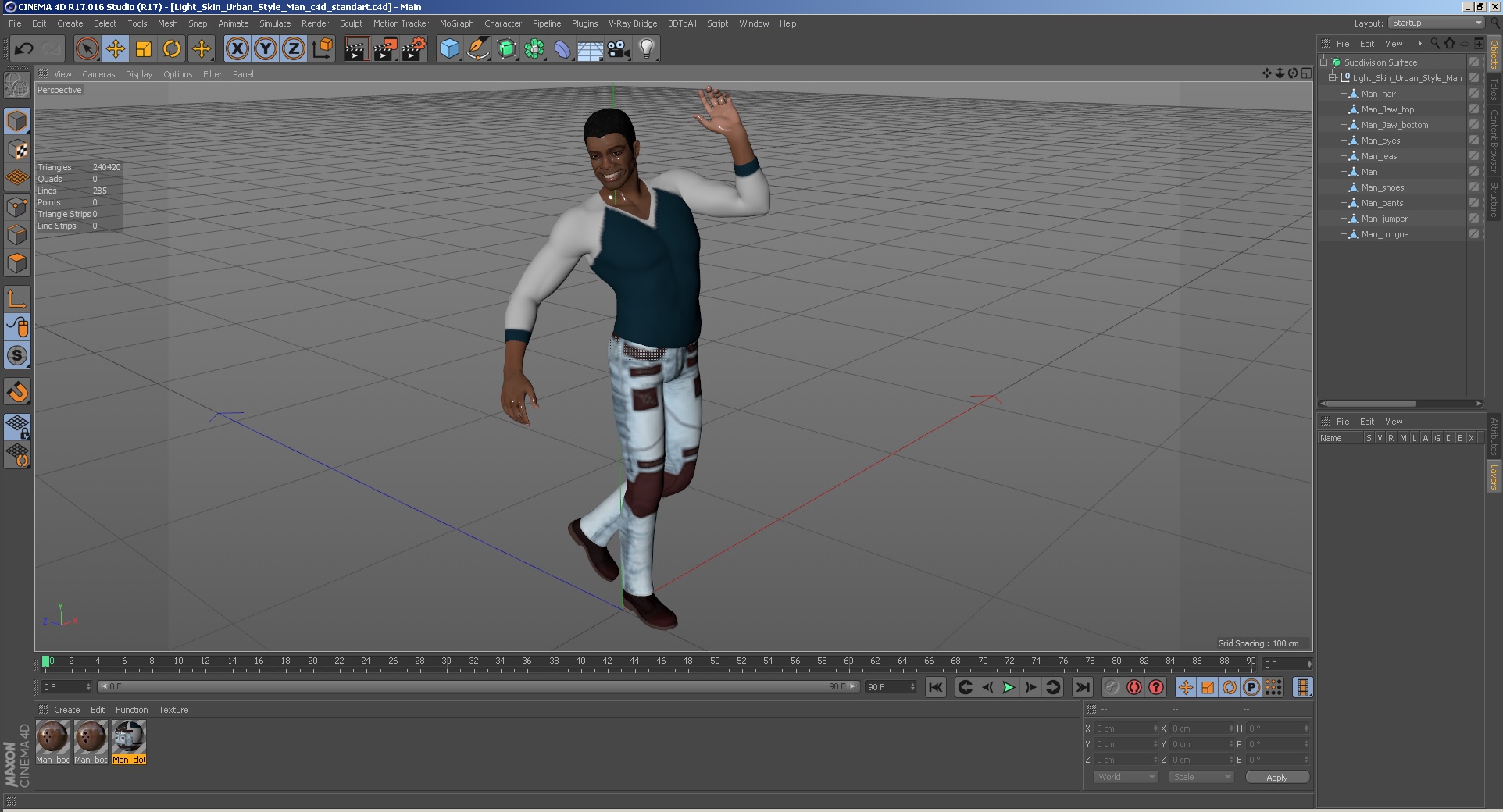 3D Light Skin Urban Style Man