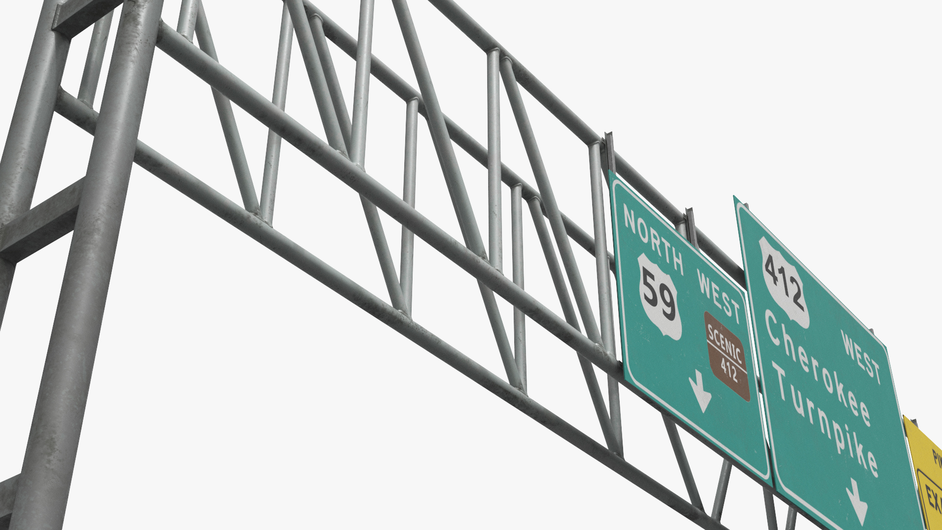 Highway Gantry with Direction Signs - view 7