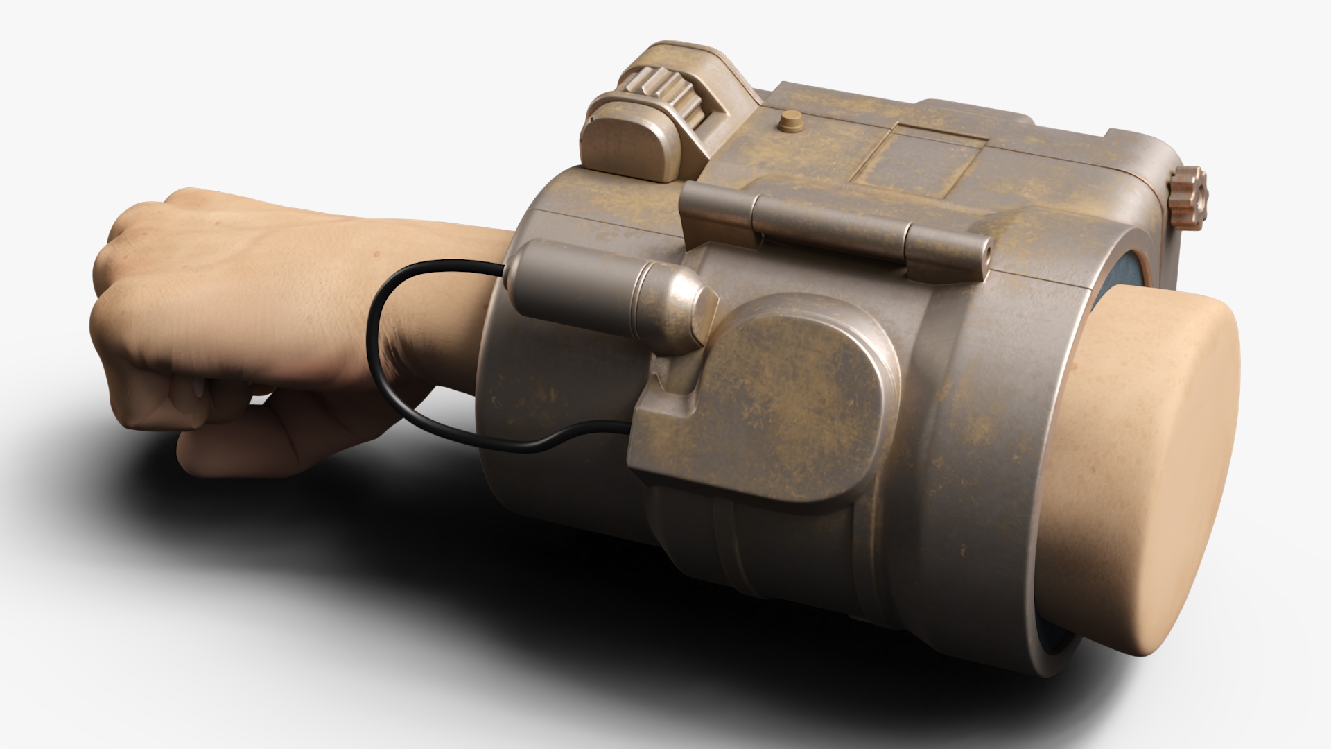 3D Steampunk Style Wristband on the Arm