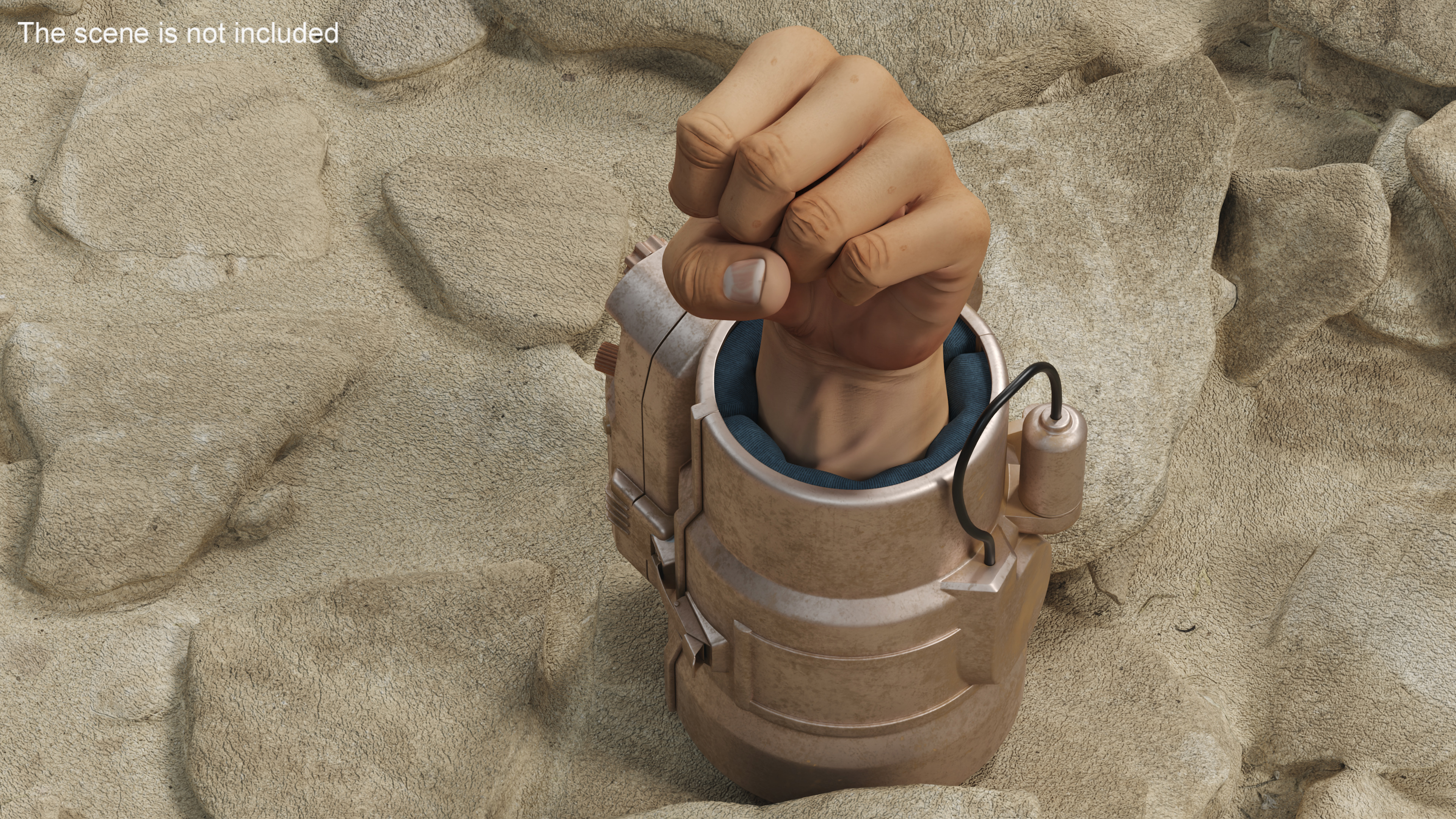 3D Steampunk Style Wristband on the Arm