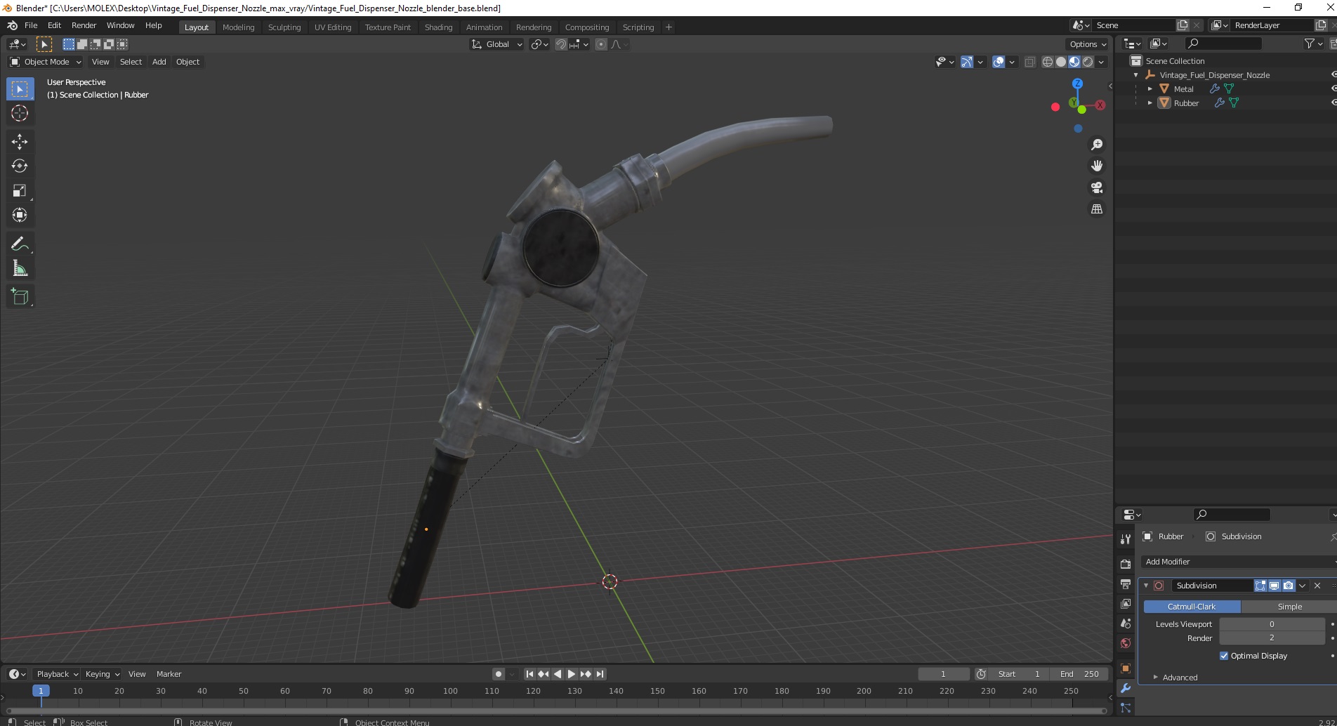 Vintage Fuel Dispenser Nozzle 3D model
