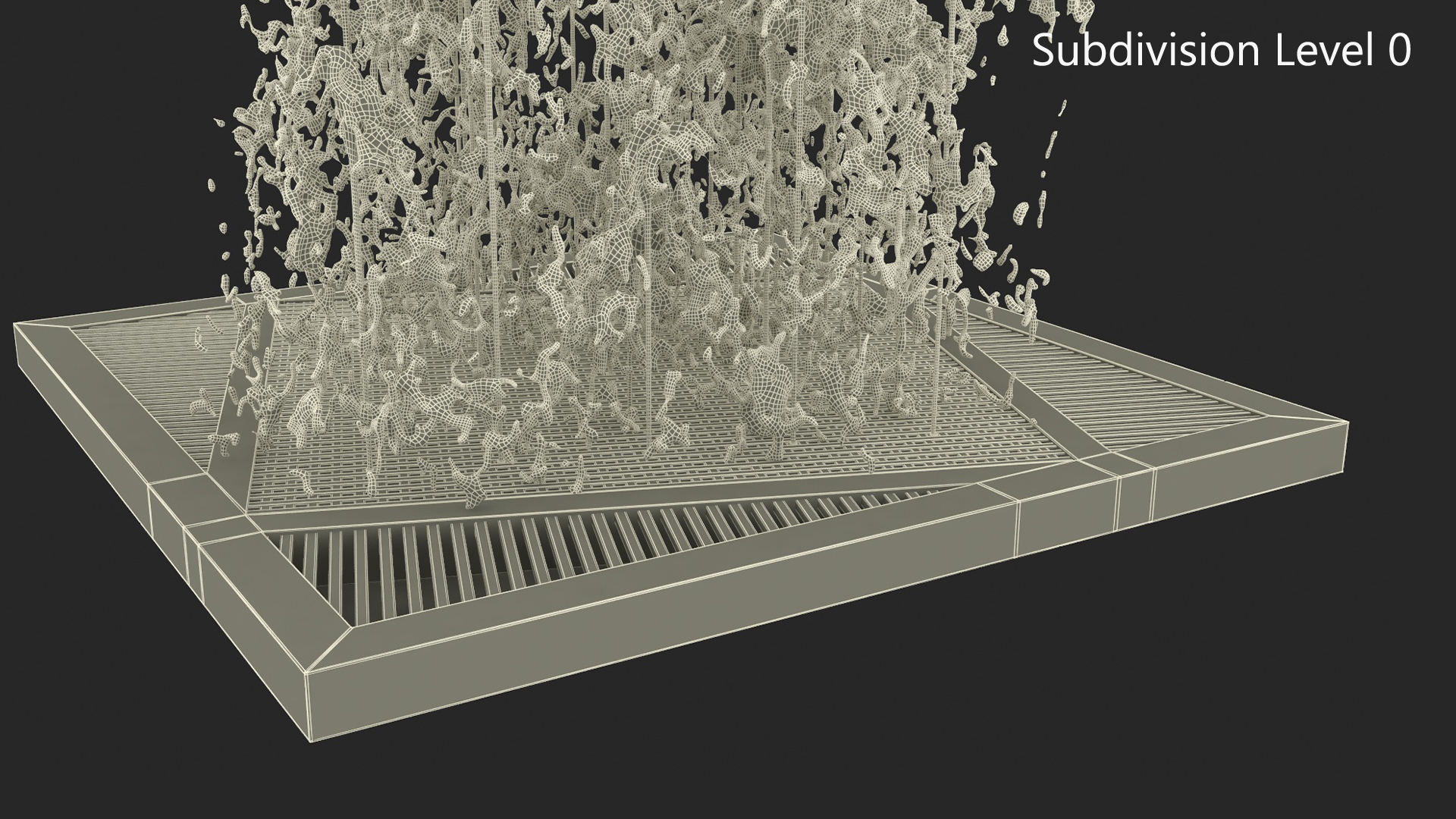 3D model Dry Deck Fountains Square