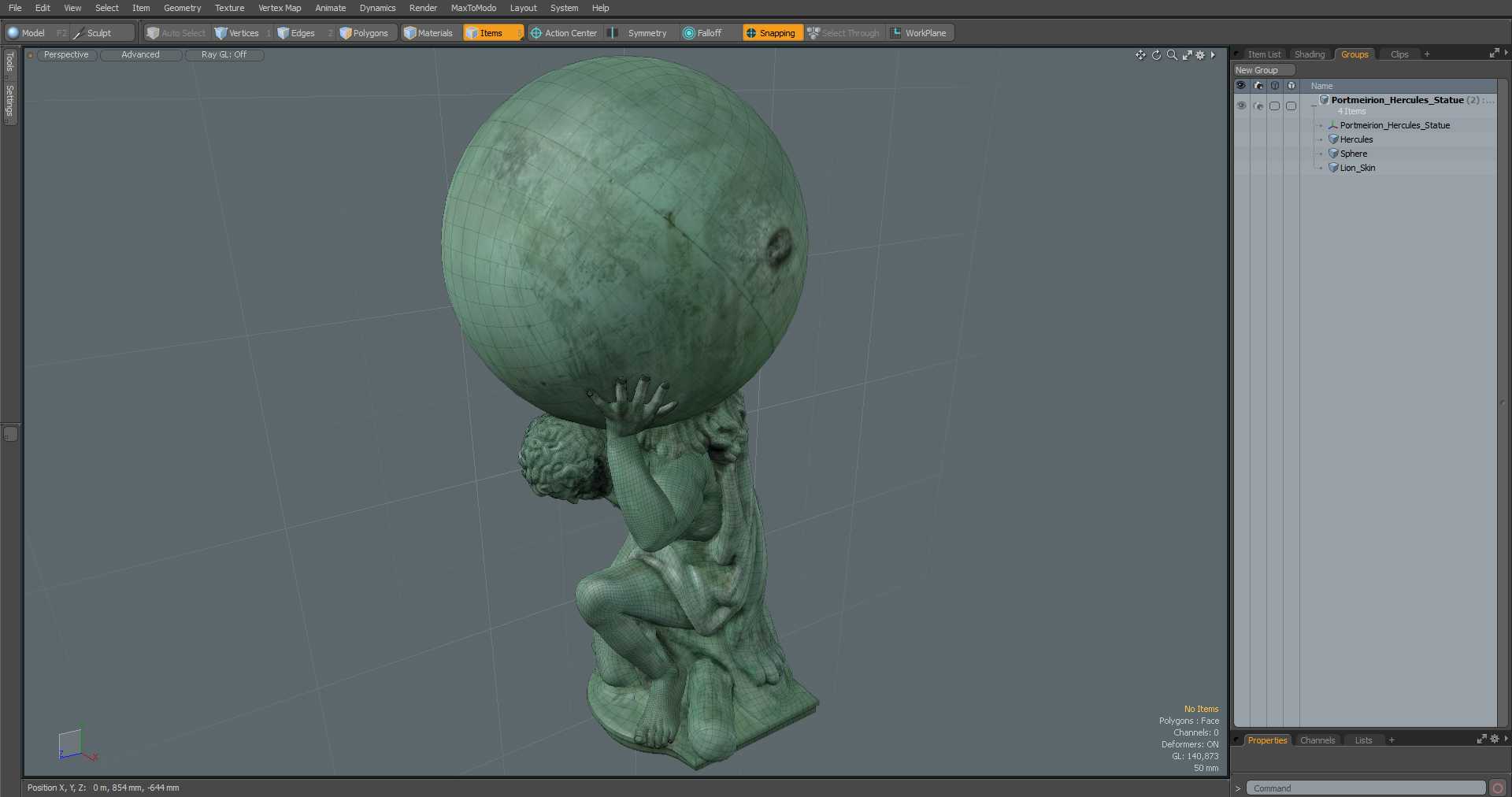 3D model Portmeirion Hercules Statue for 3D Print