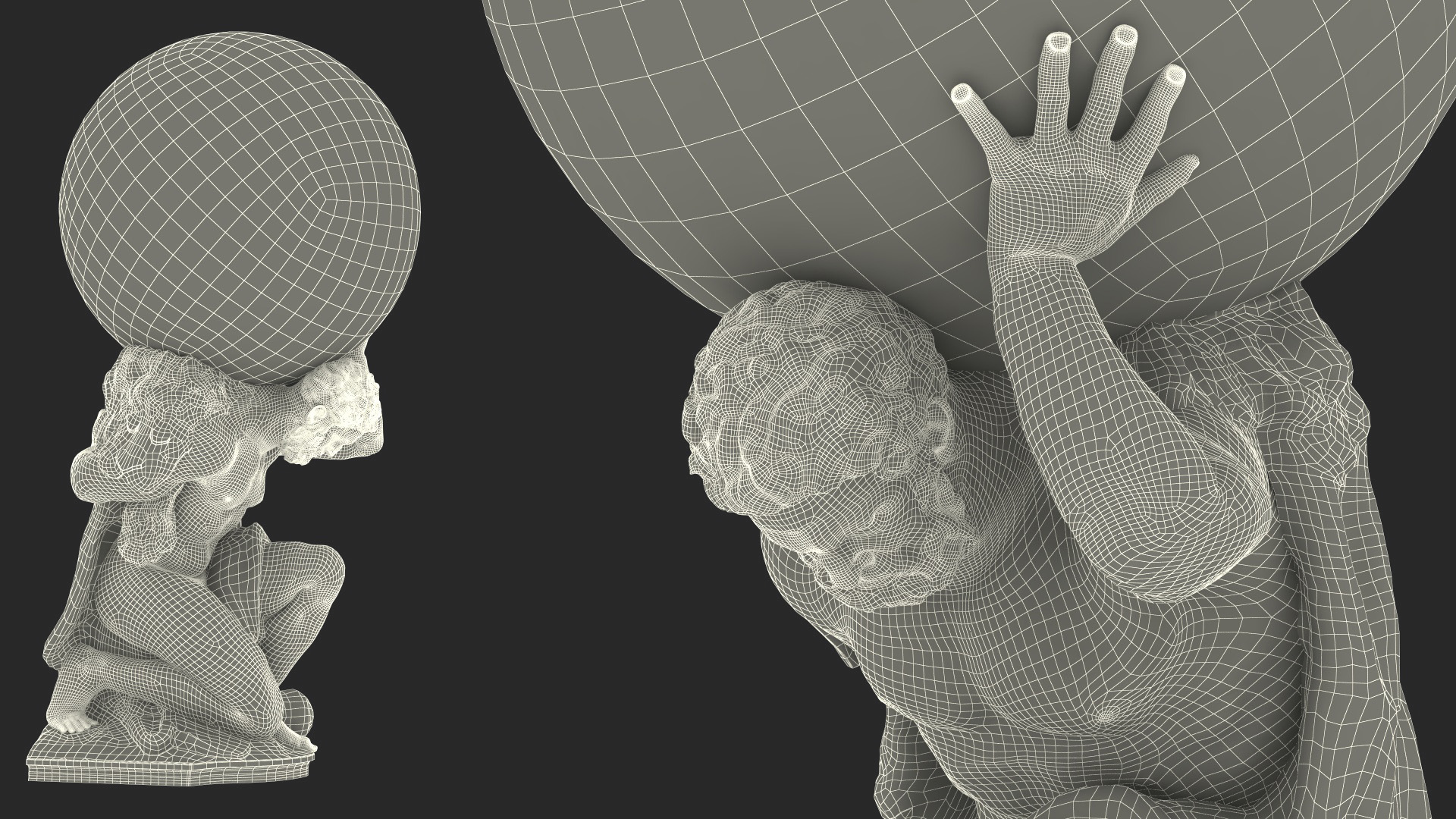 3D model Portmeirion Hercules Statue for 3D Print