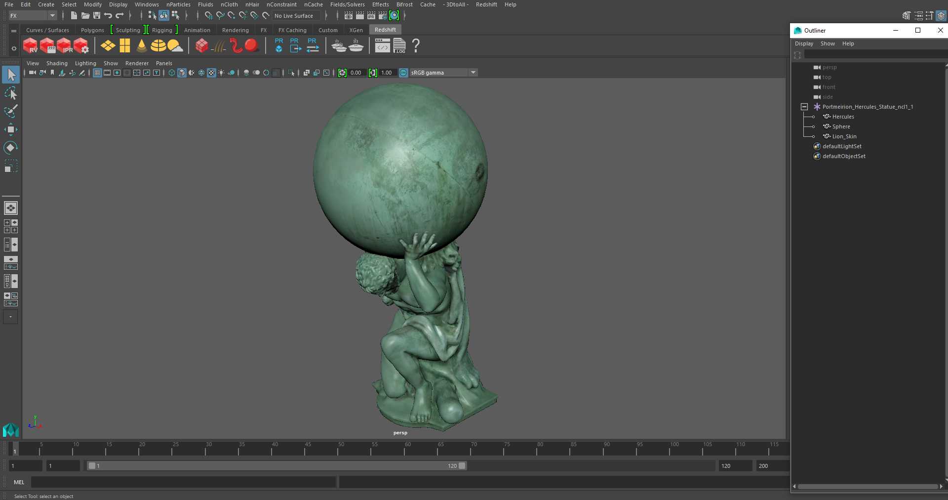 3D model Portmeirion Hercules Statue for 3D Print