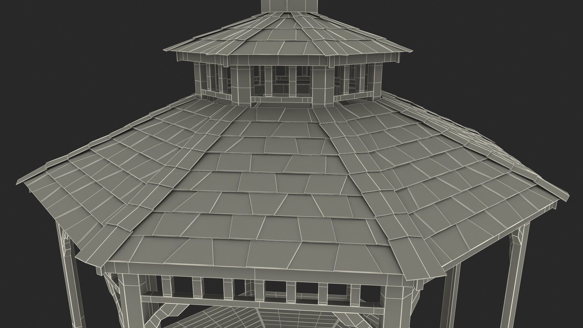 3D Wooden Gazebo model