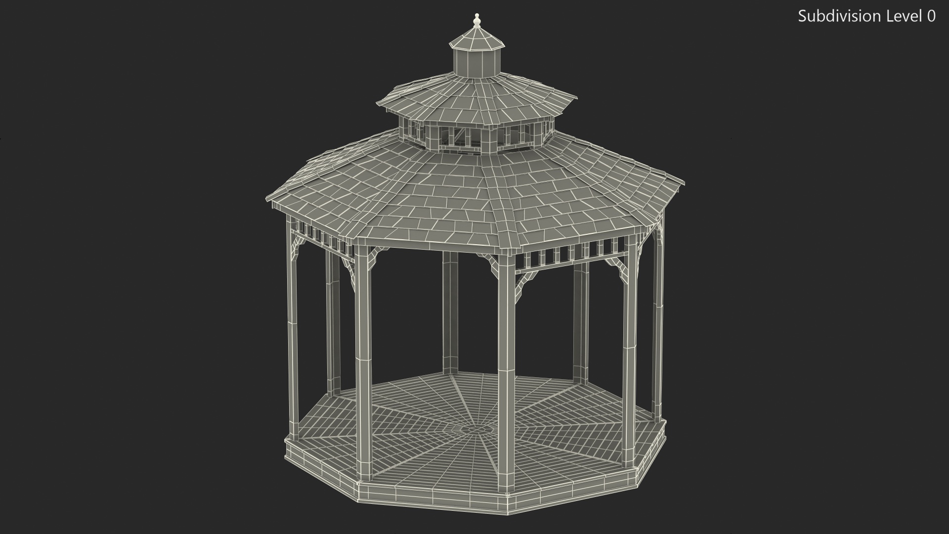 3D Wooden Gazebo model