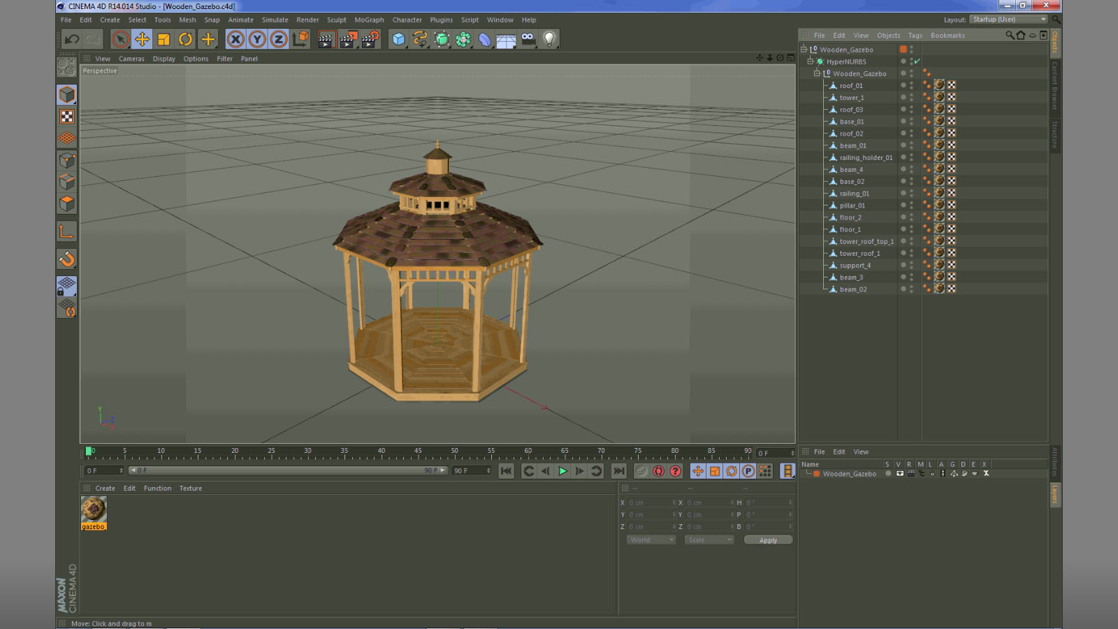 3D Wooden Gazebo model