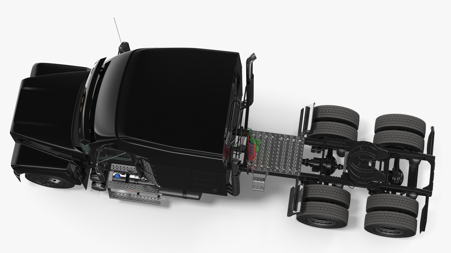 2025 Highway Truck Black 3D model