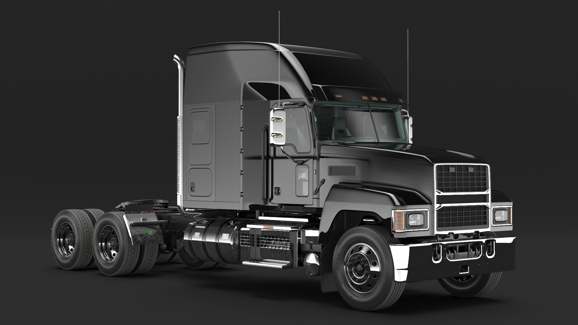 2025 Highway Truck Black 3D model