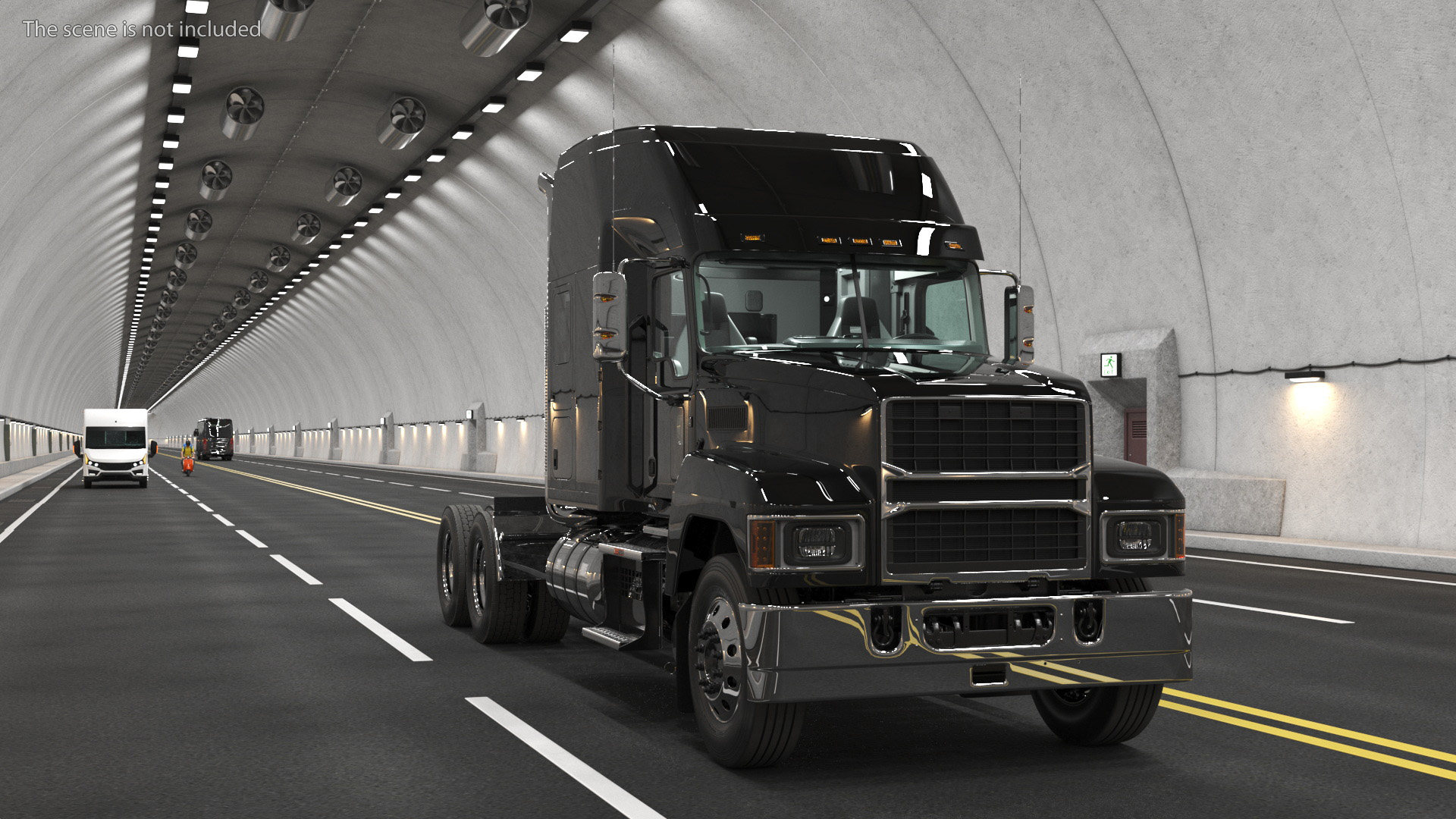 2025 Highway Truck Black 3D model