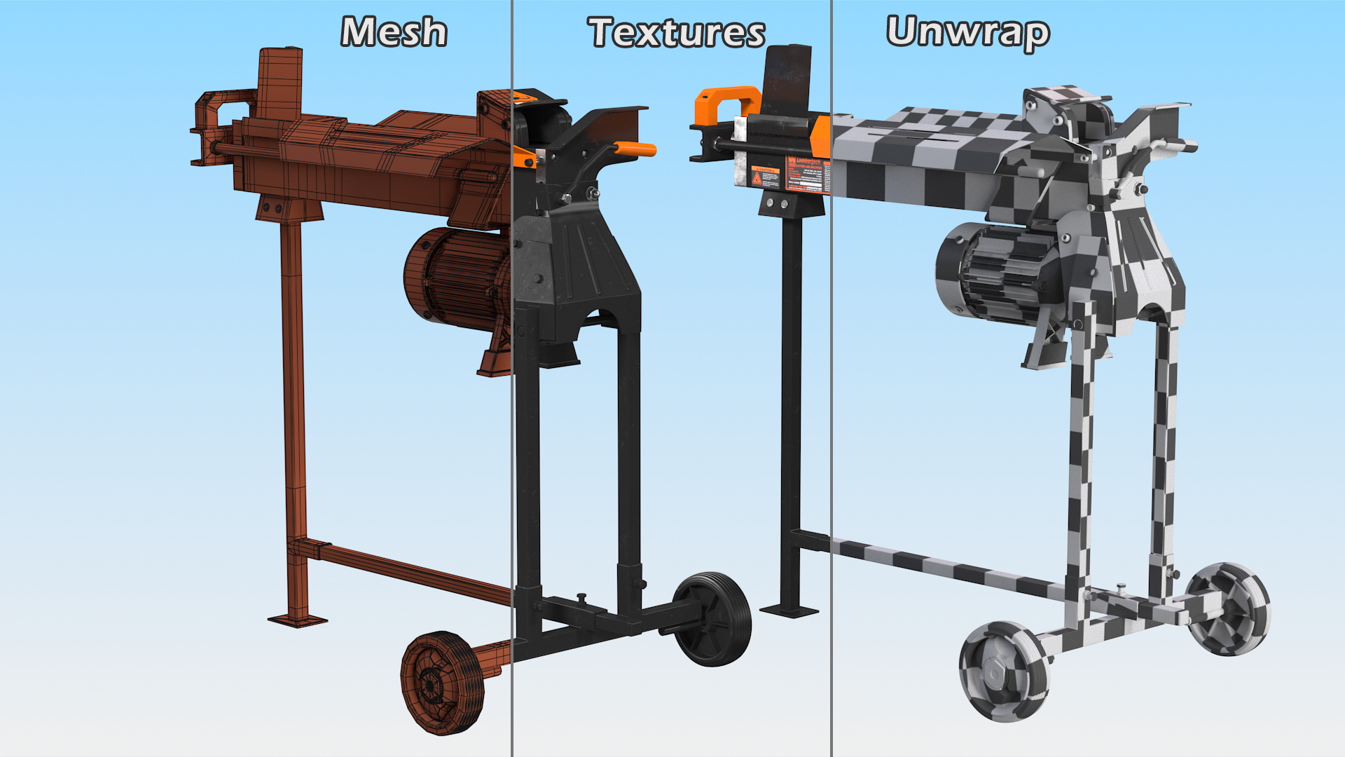 WEN 56207 Electric Log Splitter with Stand Rigged 3D model