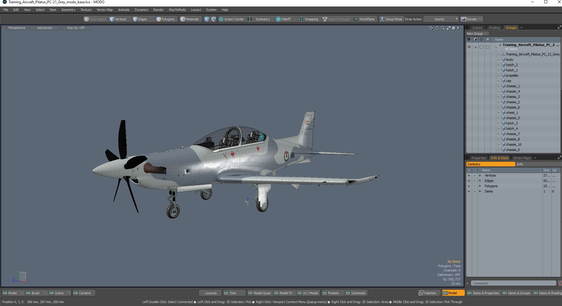 3D Training Aircraft Pilatus PC-21 Grey