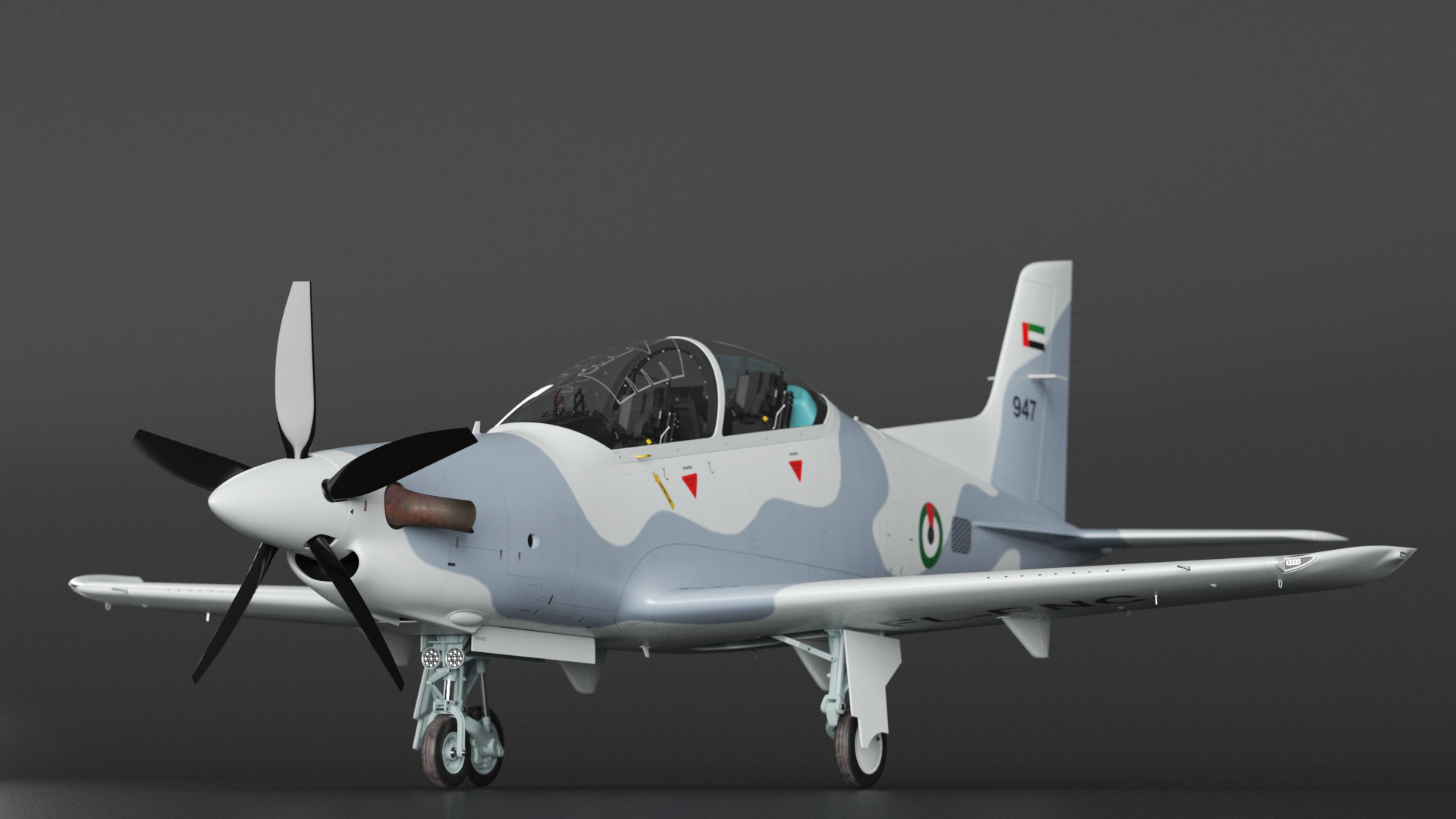 3D Training Aircraft Pilatus PC-21 Grey