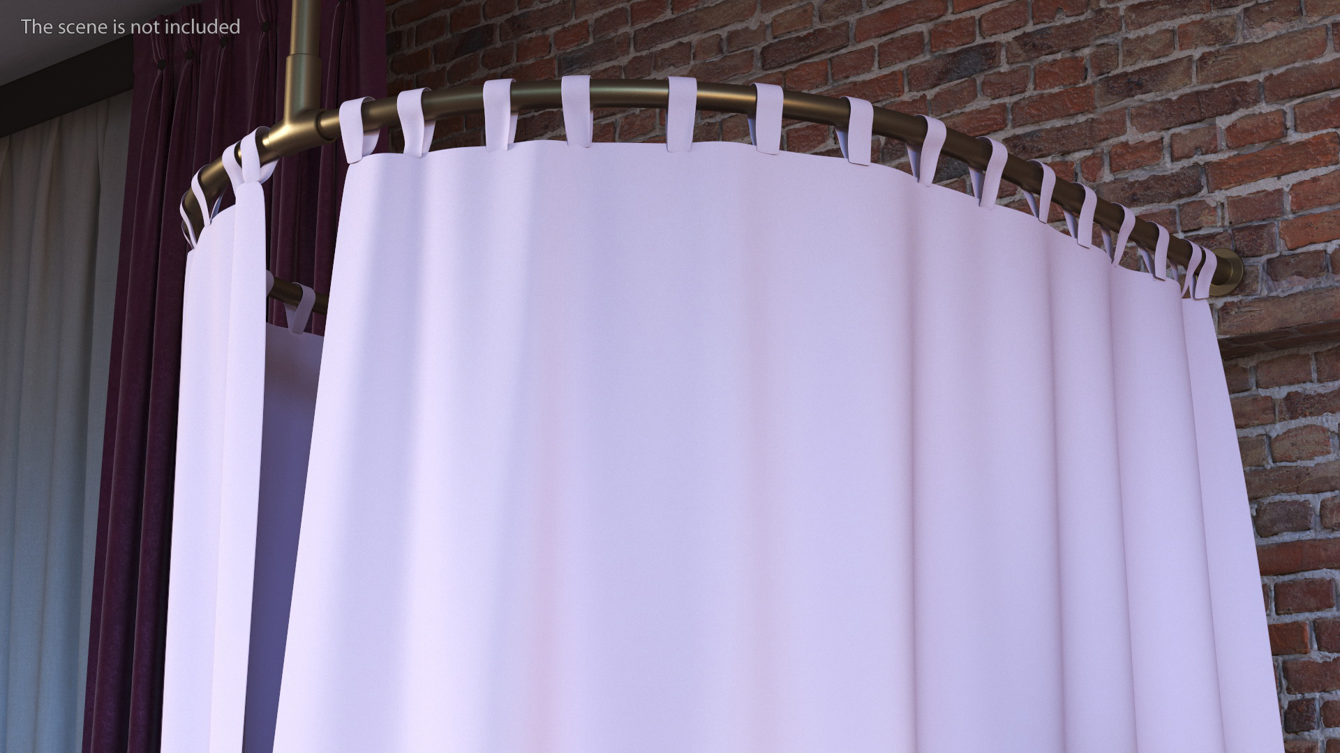3D Clothing Store Fitting Room Pink Closed Fur model
