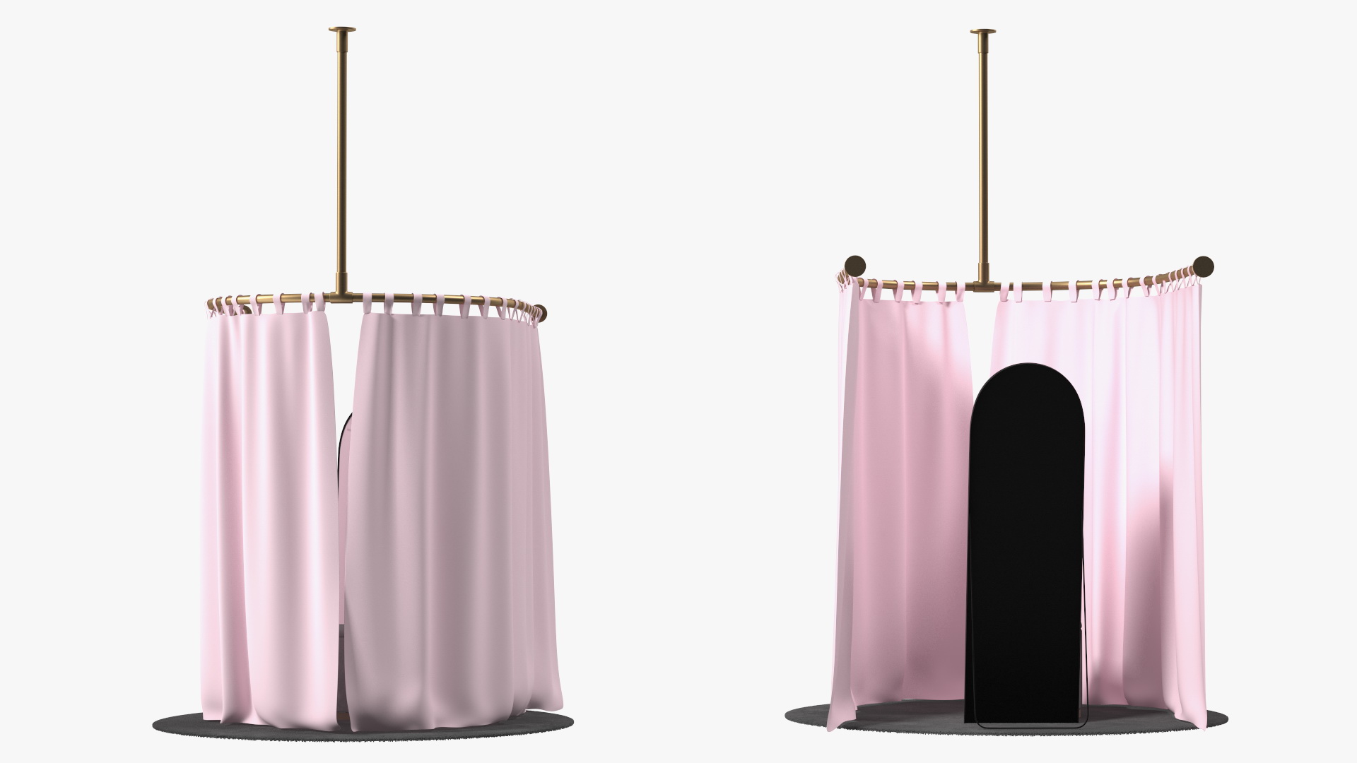 3D Clothing Store Fitting Room Pink Closed Fur model
