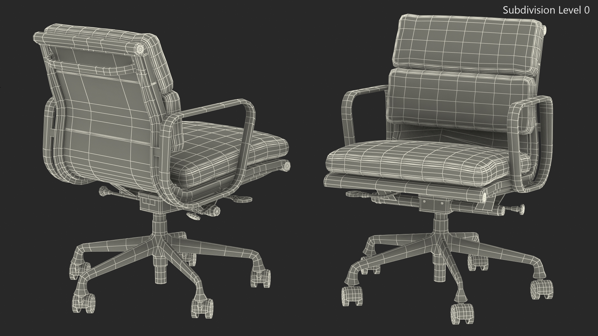 3D model Management Chair White Leather