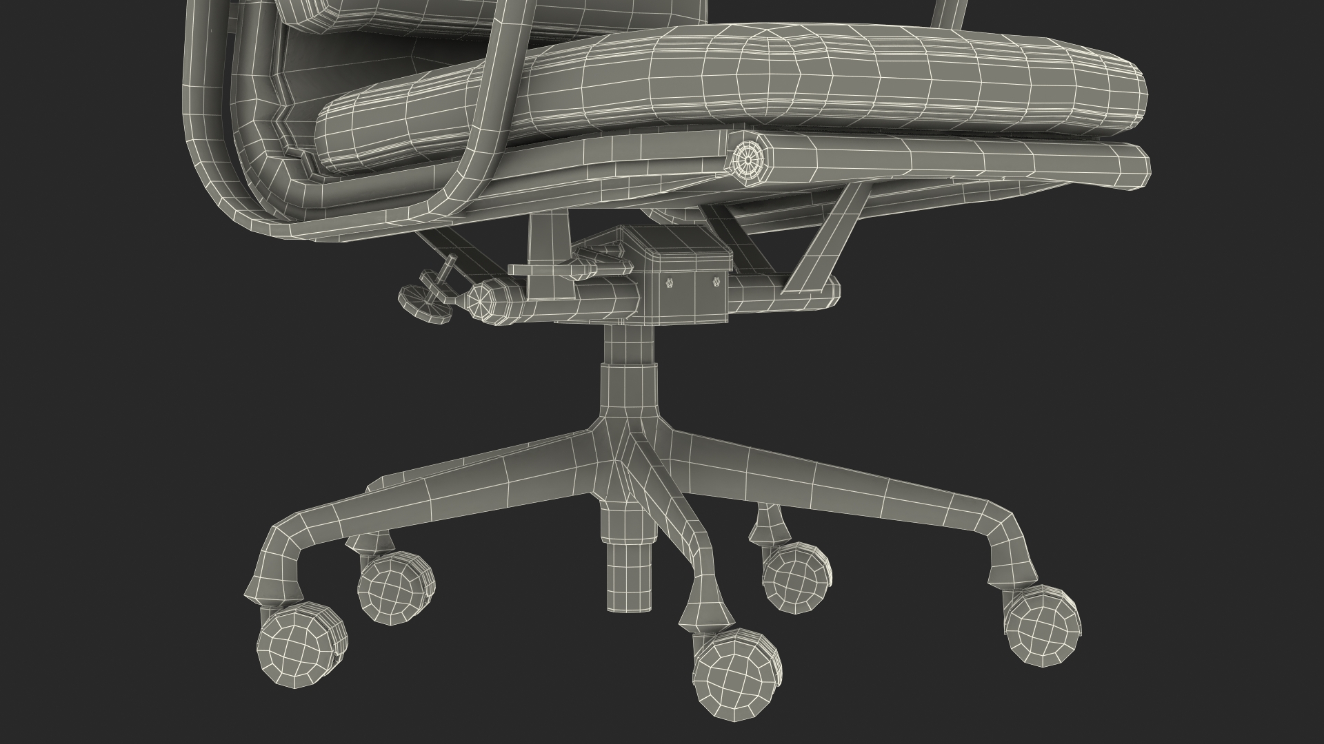 3D model Management Chair White Leather