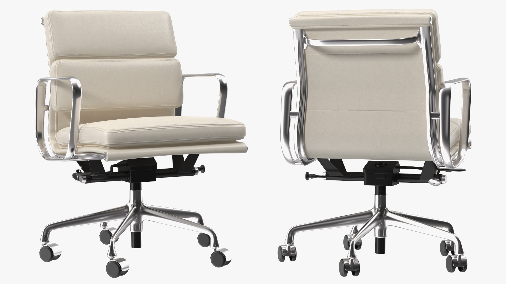 3D model Management Chair White Leather