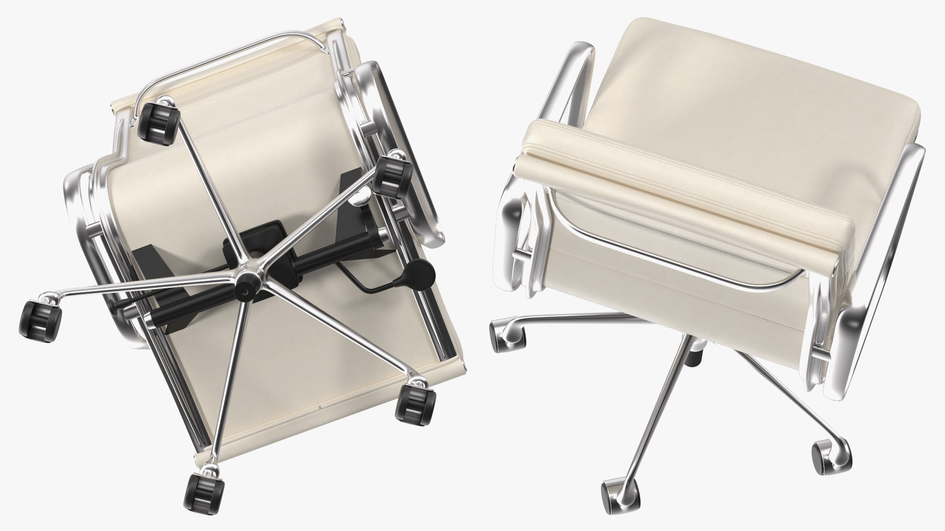 3D model Management Chair White Leather