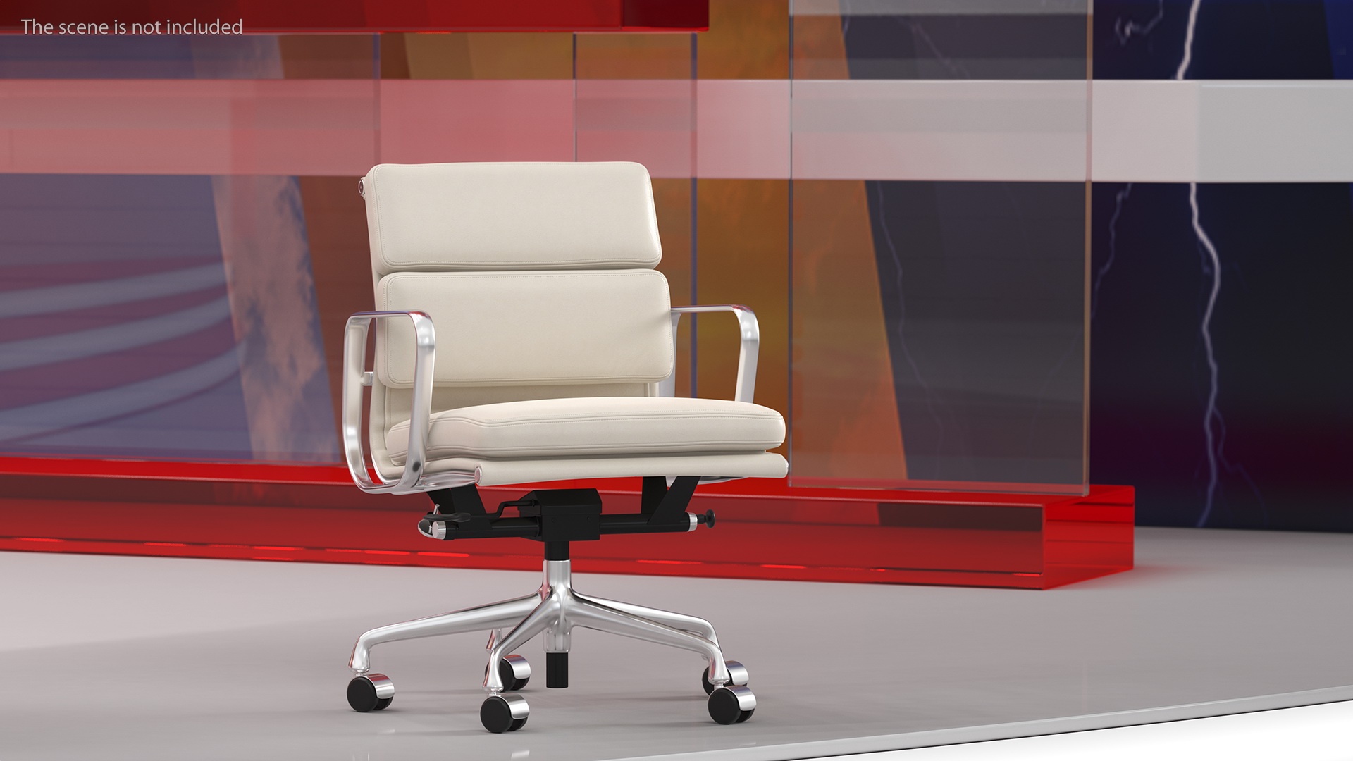 3D model Management Chair White Leather