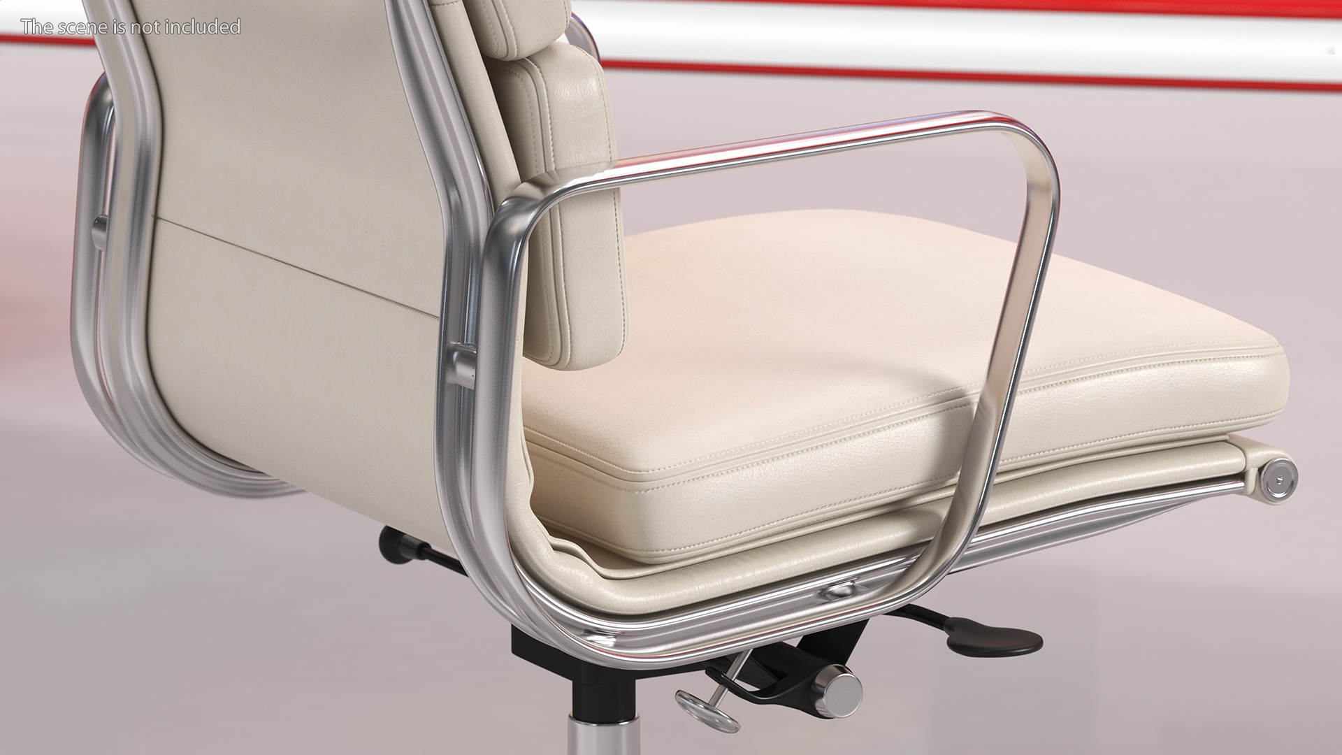 3D model Management Chair White Leather