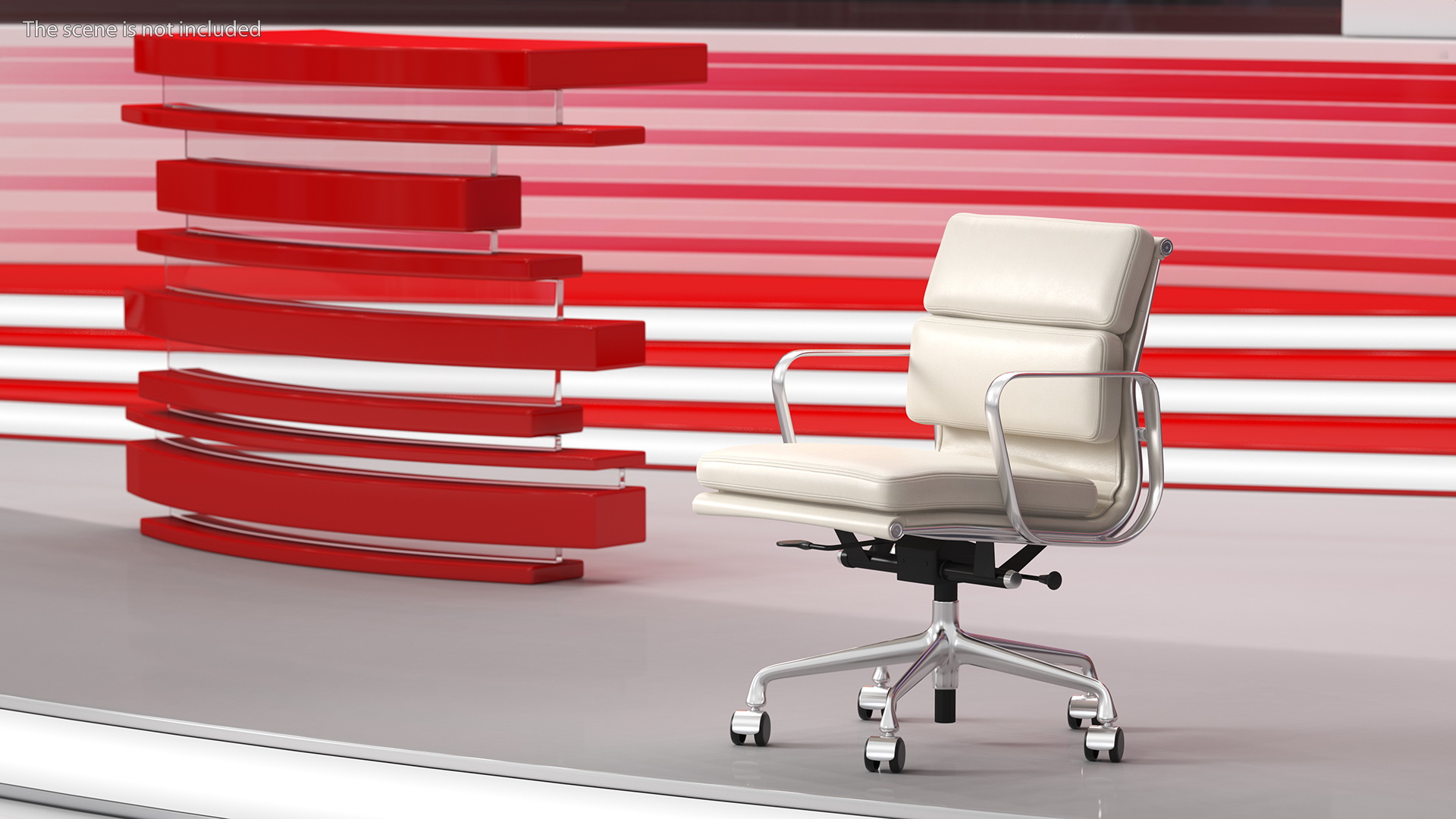 3D model Management Chair White Leather